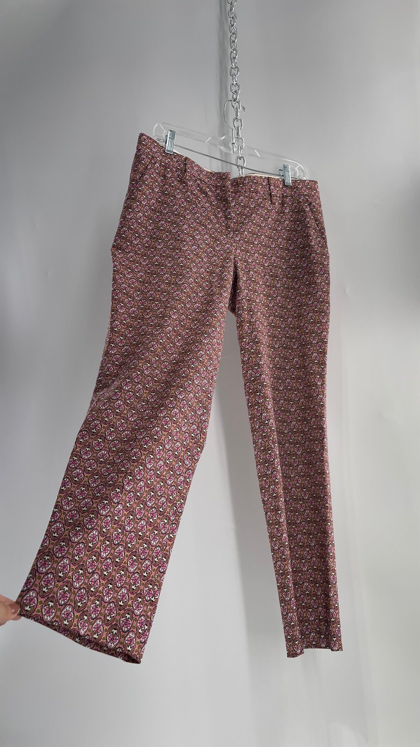 Vintage PRADA Trouser Brown Pink 1970s Style Pattern (28)