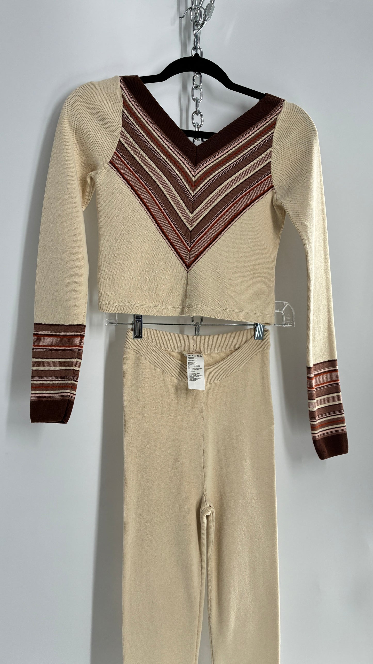 Intimately Free People Worn Knit 70s Style 2 Piece Set (Small)