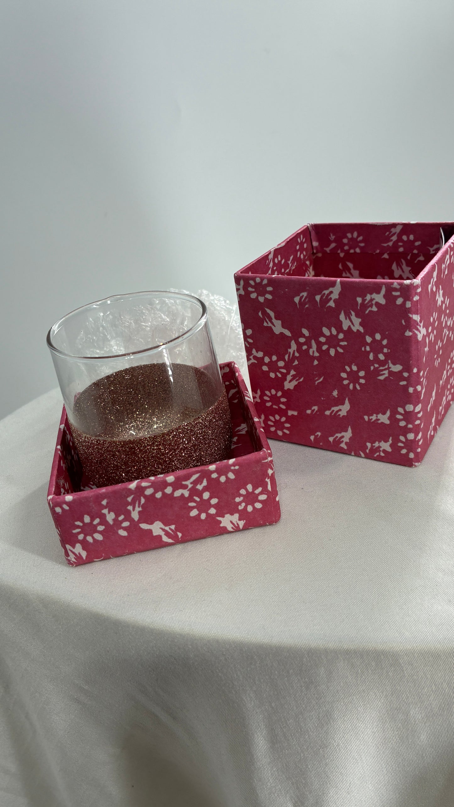Free People Candle Holder or Small Glass Dipped in Glitter