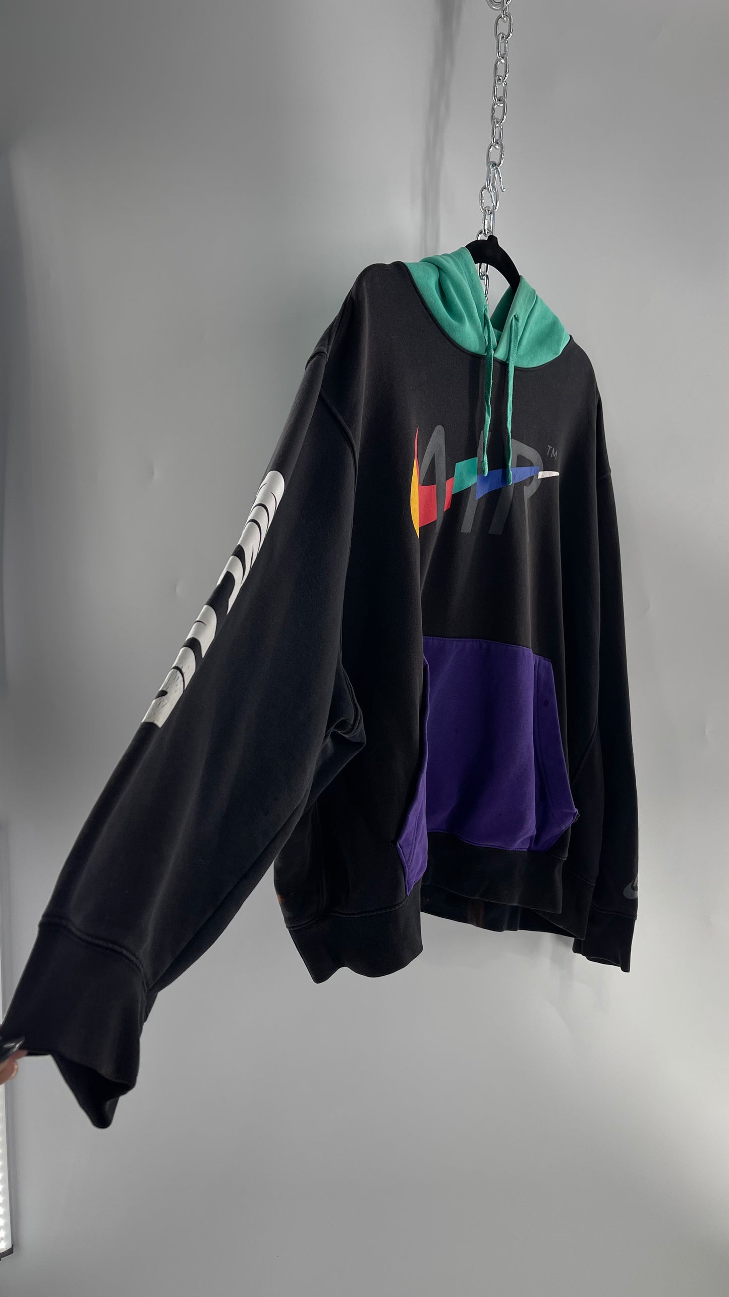 NIKE Air Color Block Nintendo Aesthetic Hoodie (XXL)