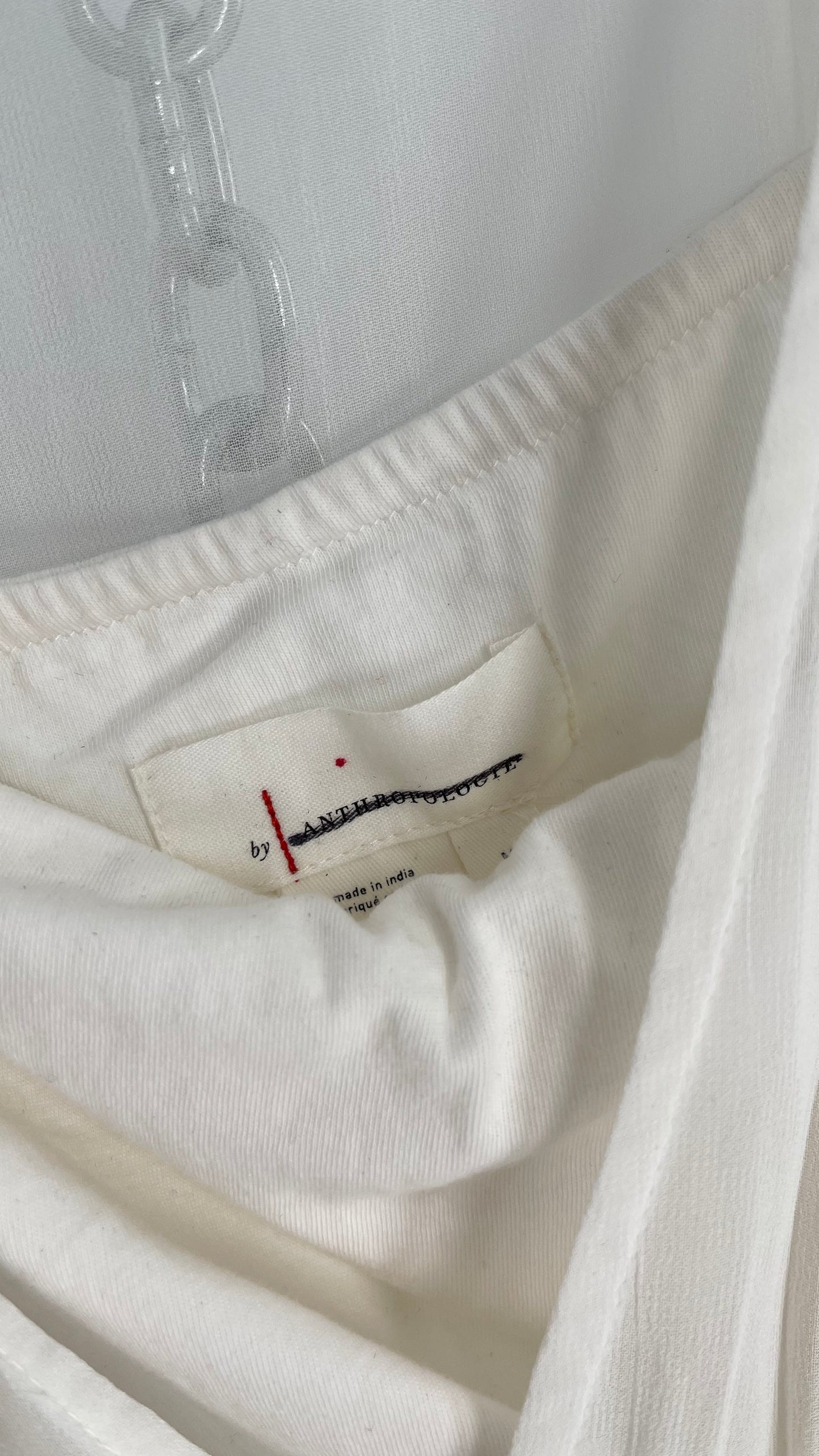 Anthropologie Sheer Balloon Sleeve Blouse with Smocked Waistline and Cropped Inner Tank with Rubber on Bust and Tags Attached (Medium)