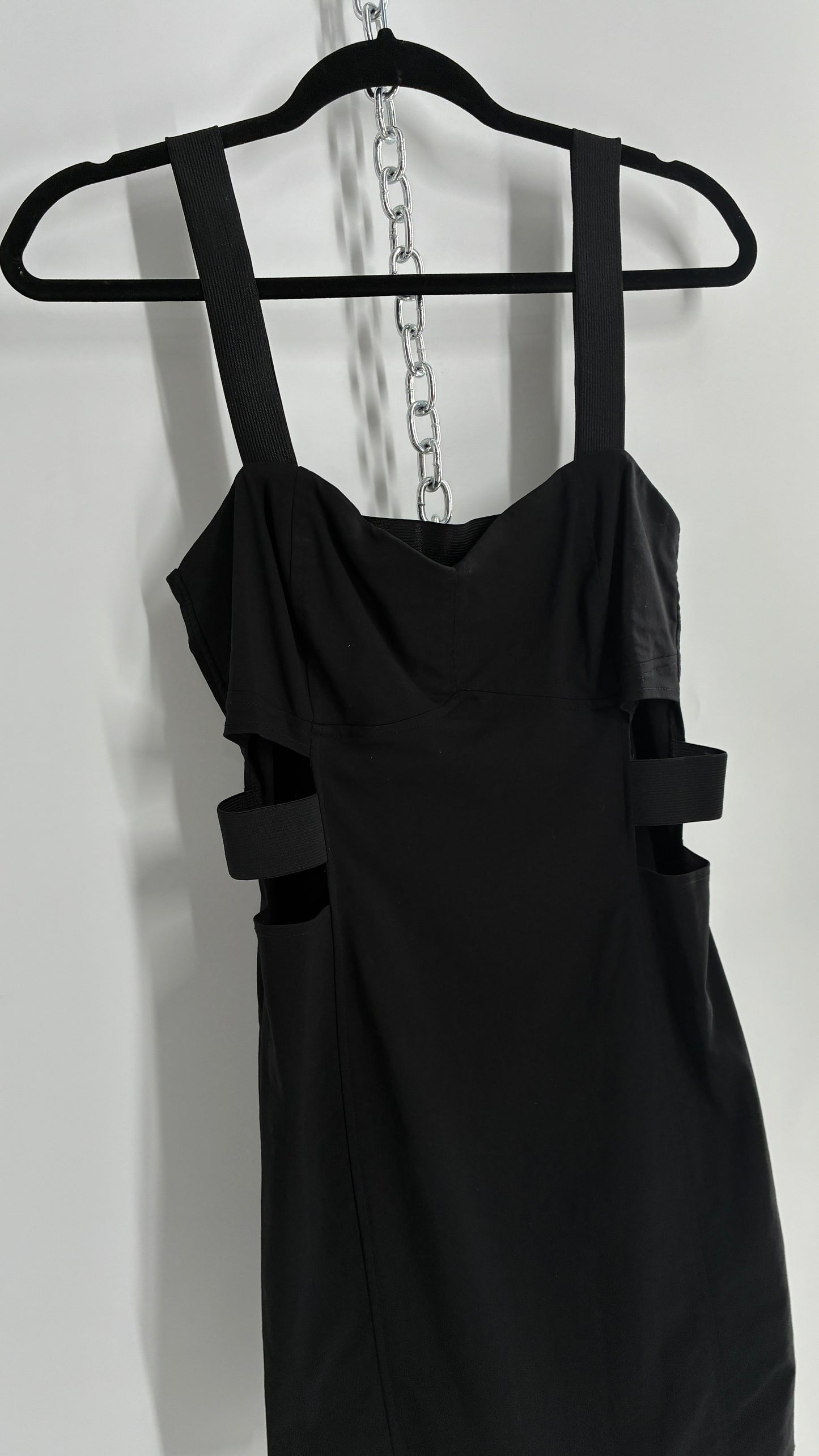 Vintage Black Cut Out Mini Dress (14)