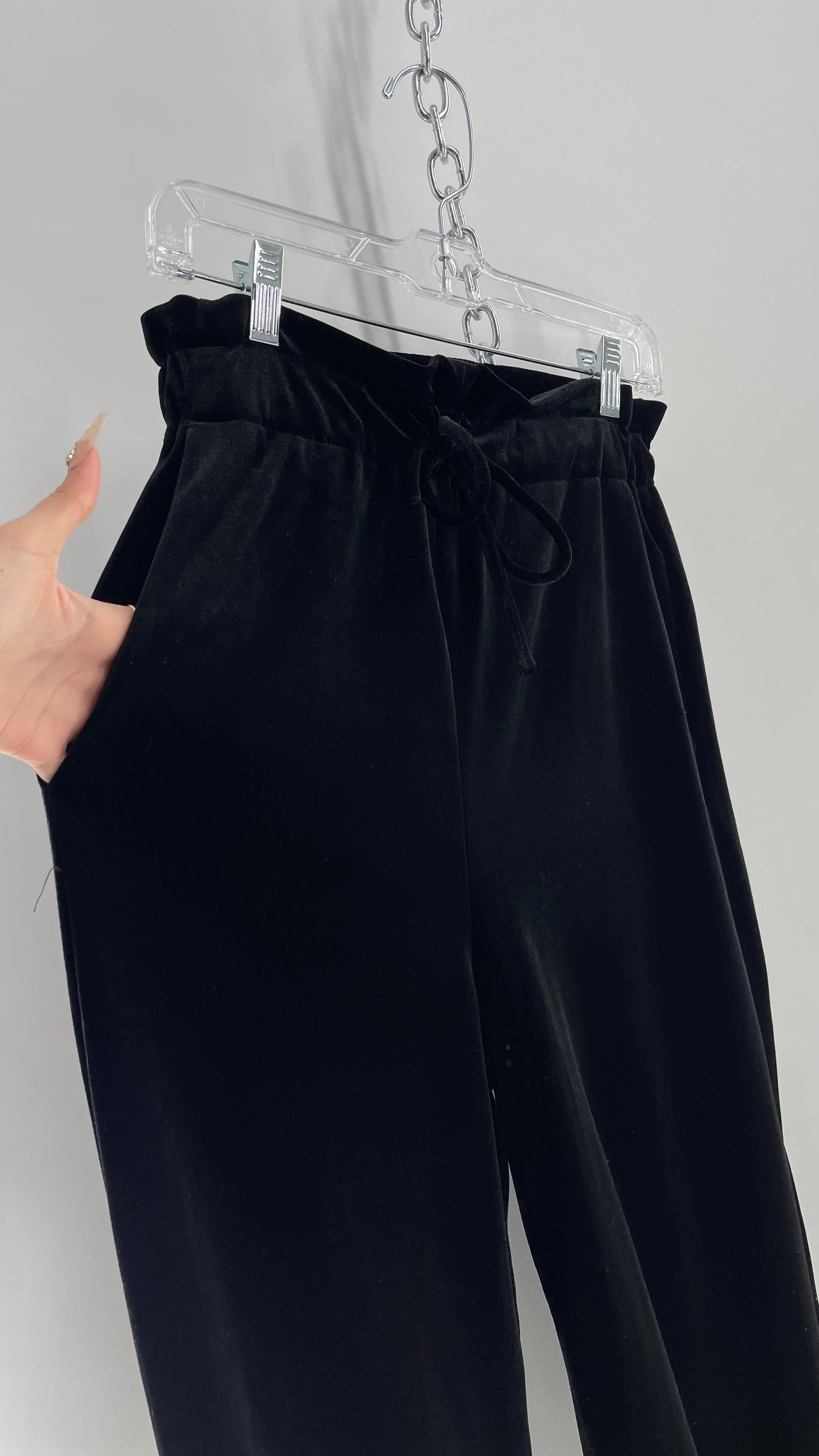 Cynthia Rowley Black Velveteen Wide Legs (Small)