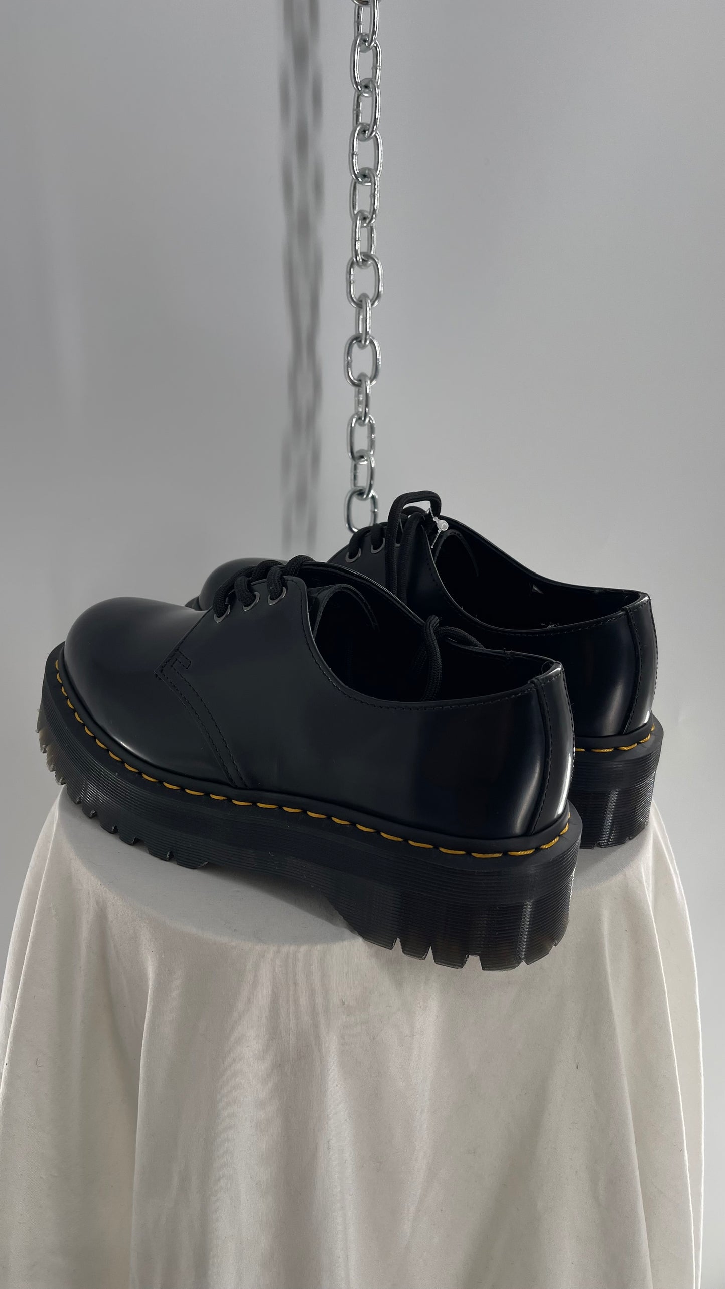 Dr.Martens Black Patent 1461 Quad li Leather Platform Oxfords (8.5L, 7.5M)
