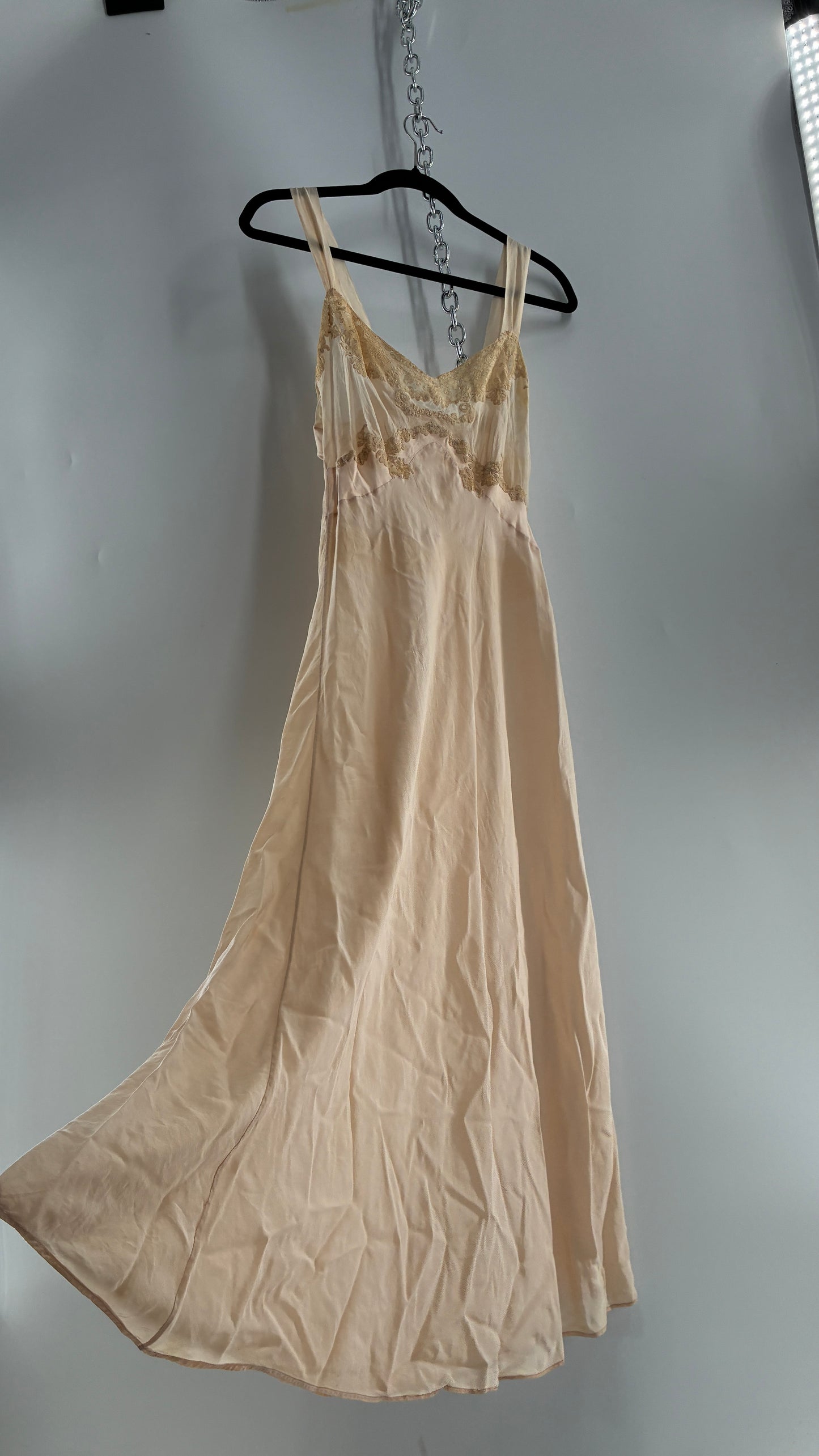 Vintage 1950s Handmade French Silk Nightgown Style Dress