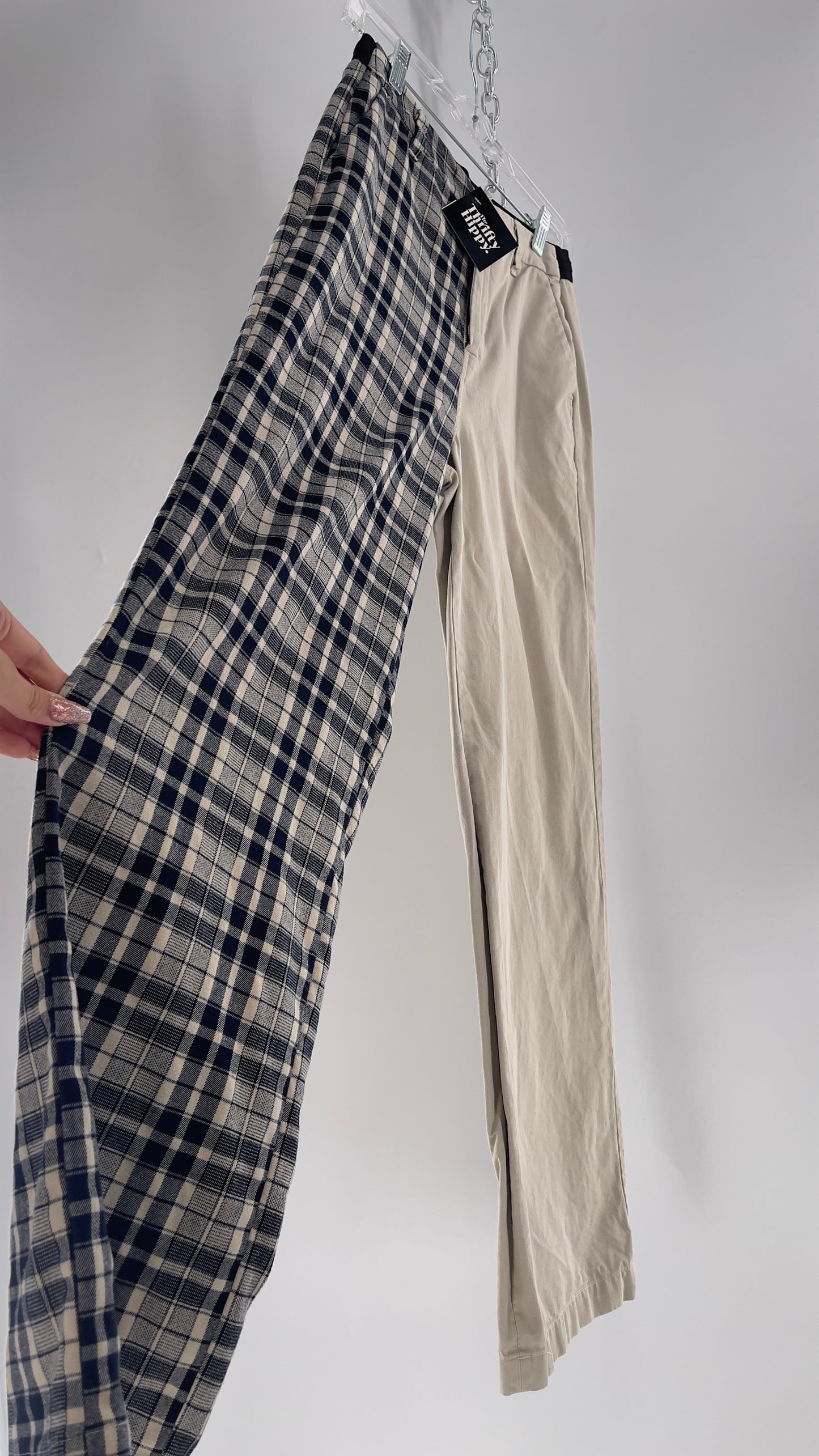 Blue Revival Coffee Break Plaid Khaki Combo Reworked Trouser (25)