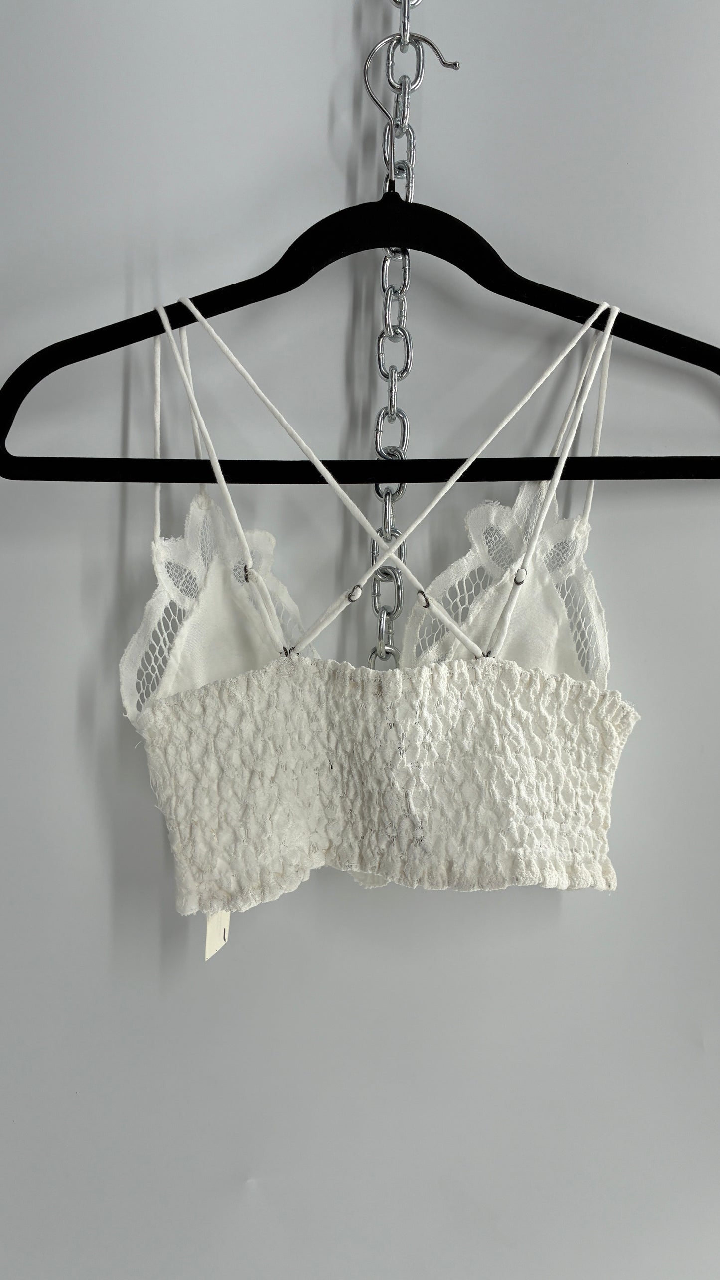 Free People Adella White Lace Bralette (Small)