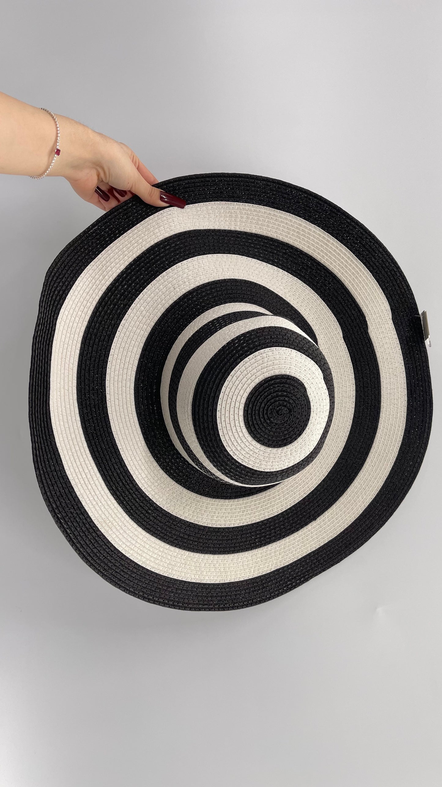 Black and White Striped Sun Hat
