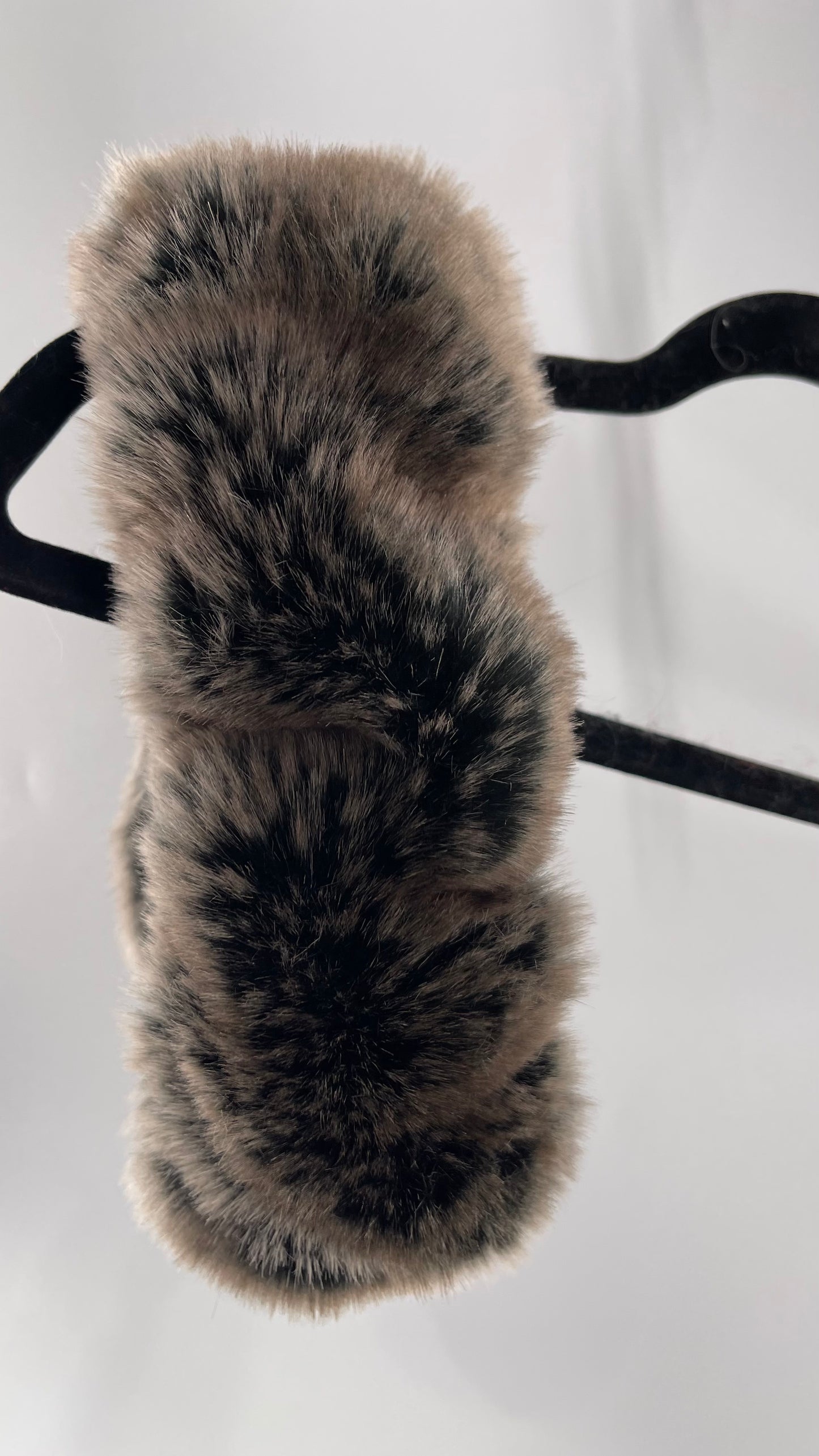 Mixed Tones Brown/Grey Fluffy Furry Headband