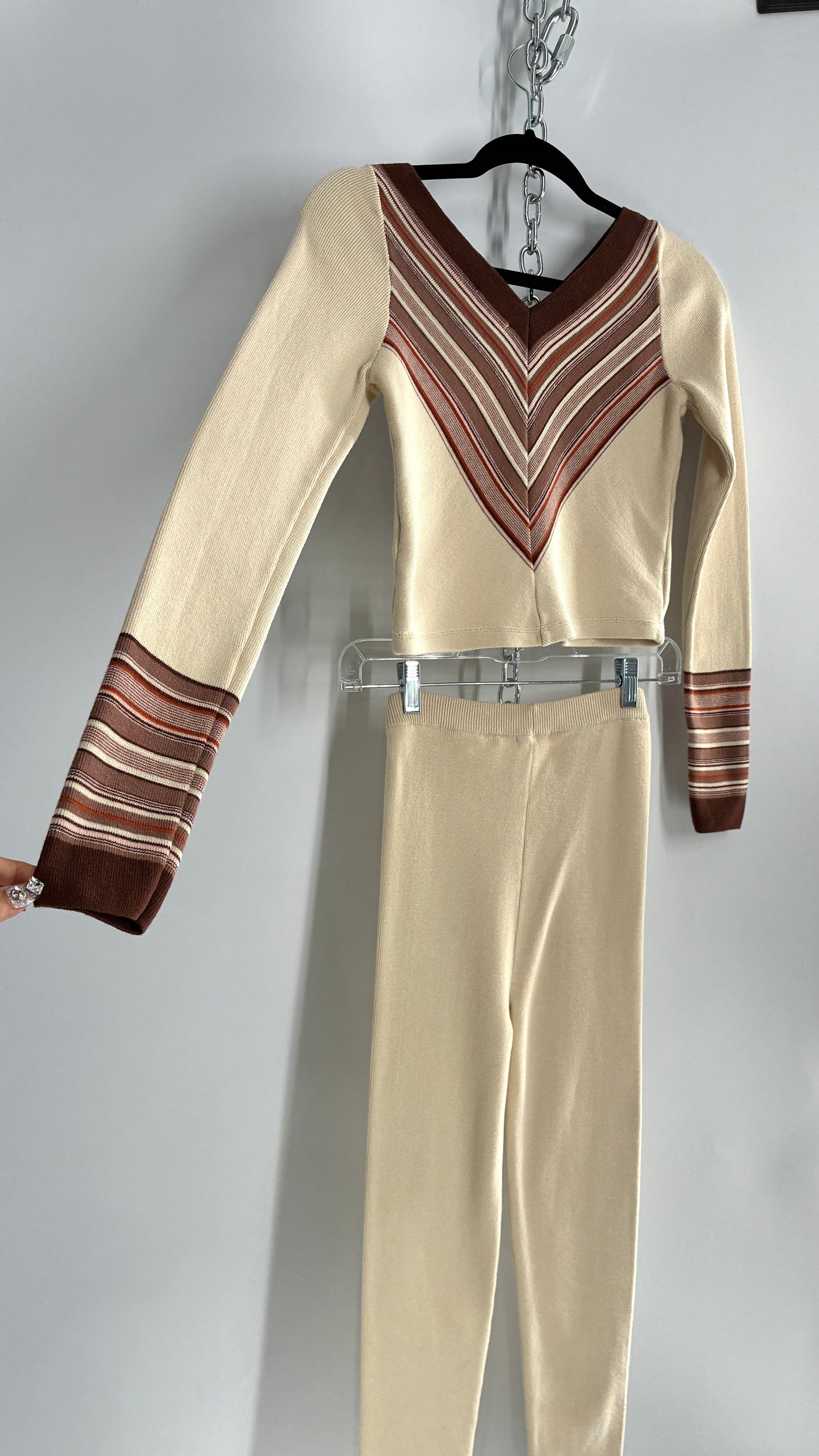 Intimately Free People Worn Knit 70s Style 2 Piece Set (Small)
