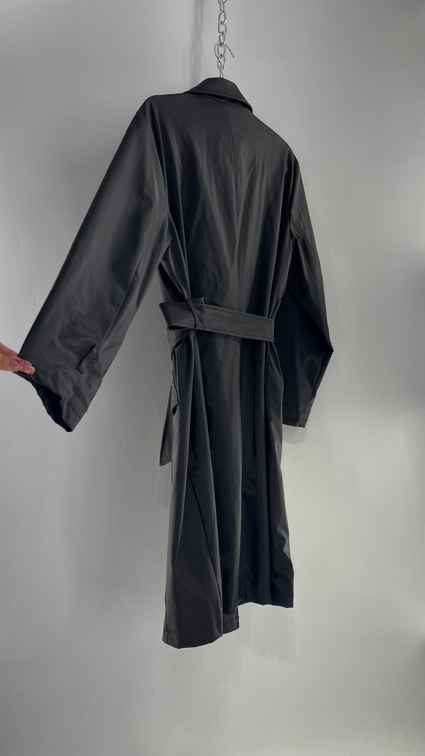 Vintage Outer Edge Dark Grey Trench Coat (Large)
