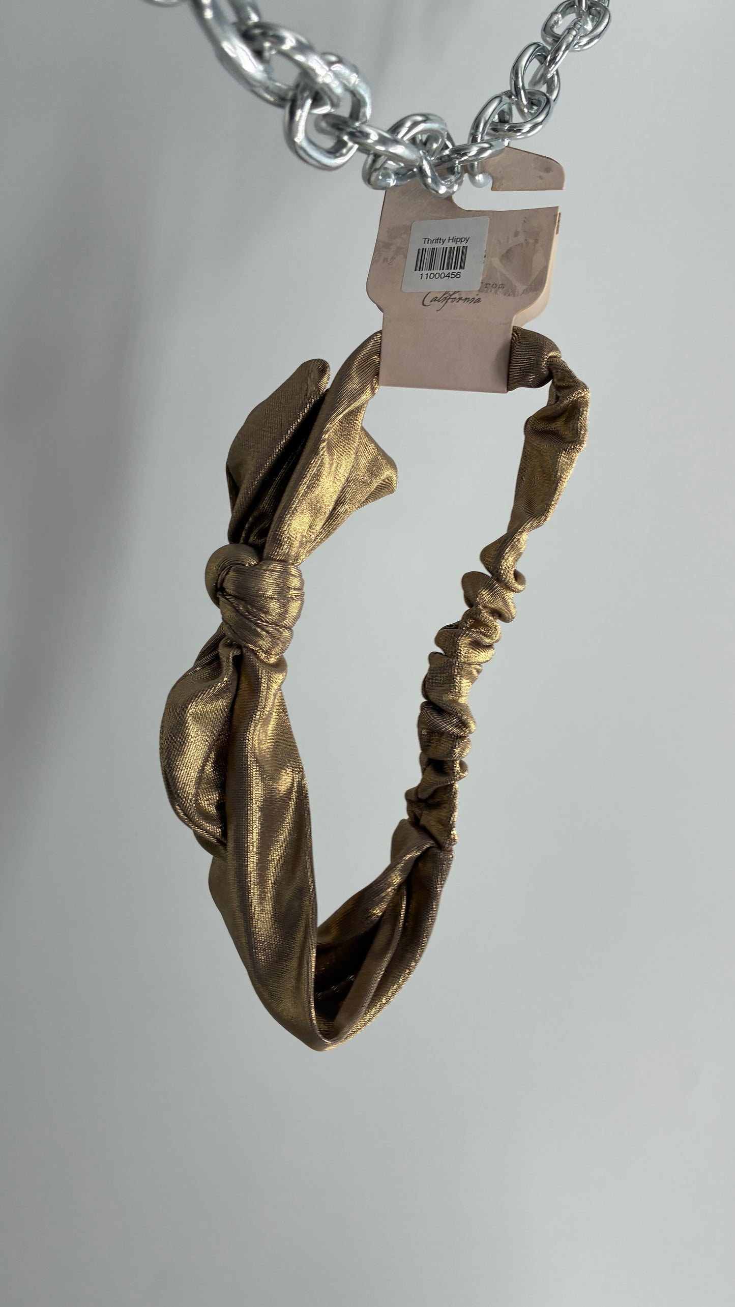 Bronze Metallic Gold Headband with Tags Attached