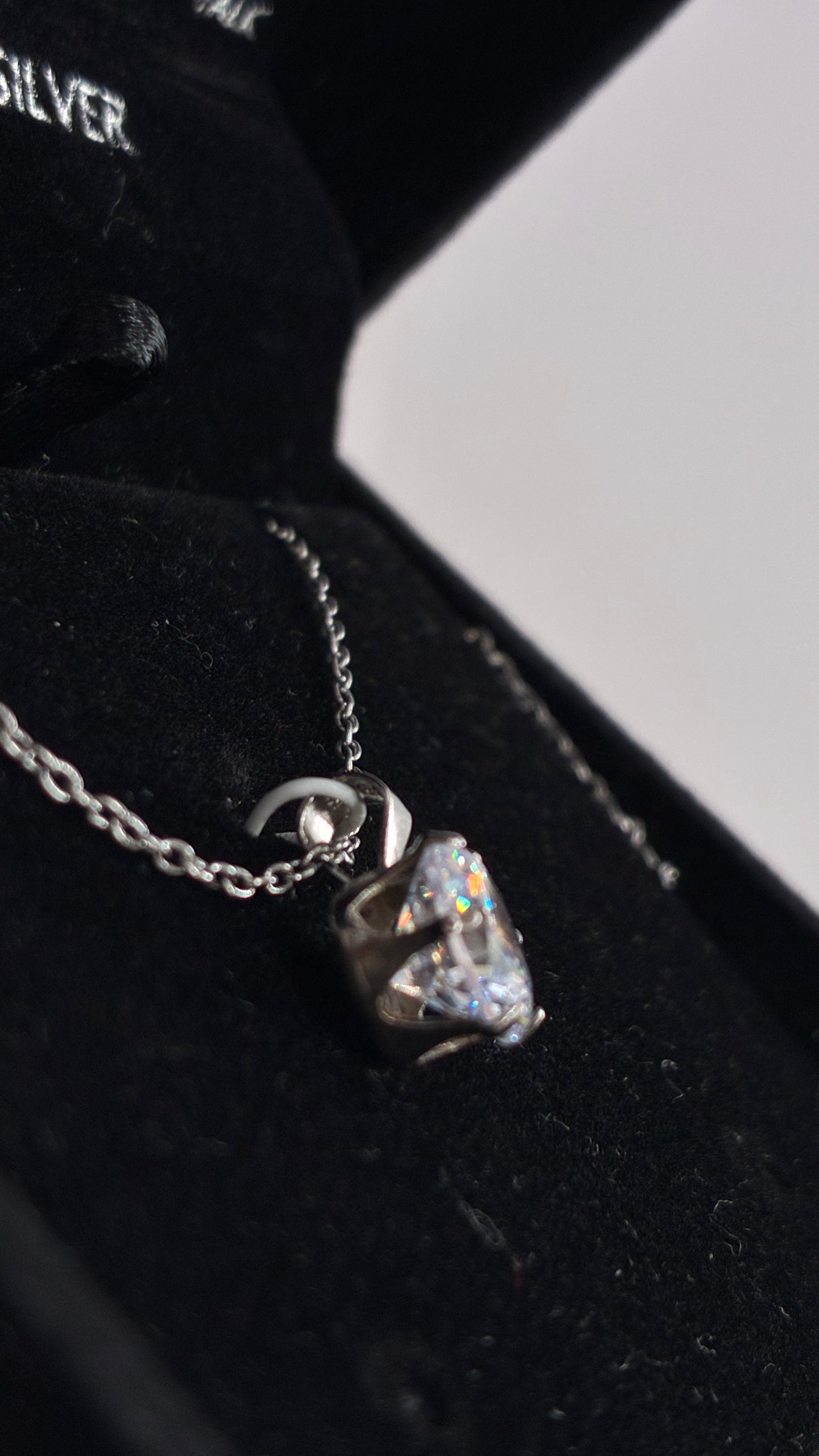 Gianni Bernini Sterling Silver Cubic Zirconia Pendant Necklace in Box