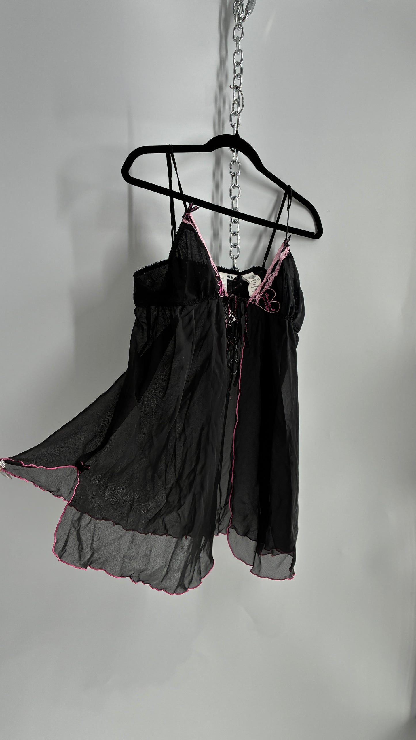 Vintage “Friday I’m in Love. Saturday I go crazy.” Heart Patchwork Polka Dot Camisole (M)