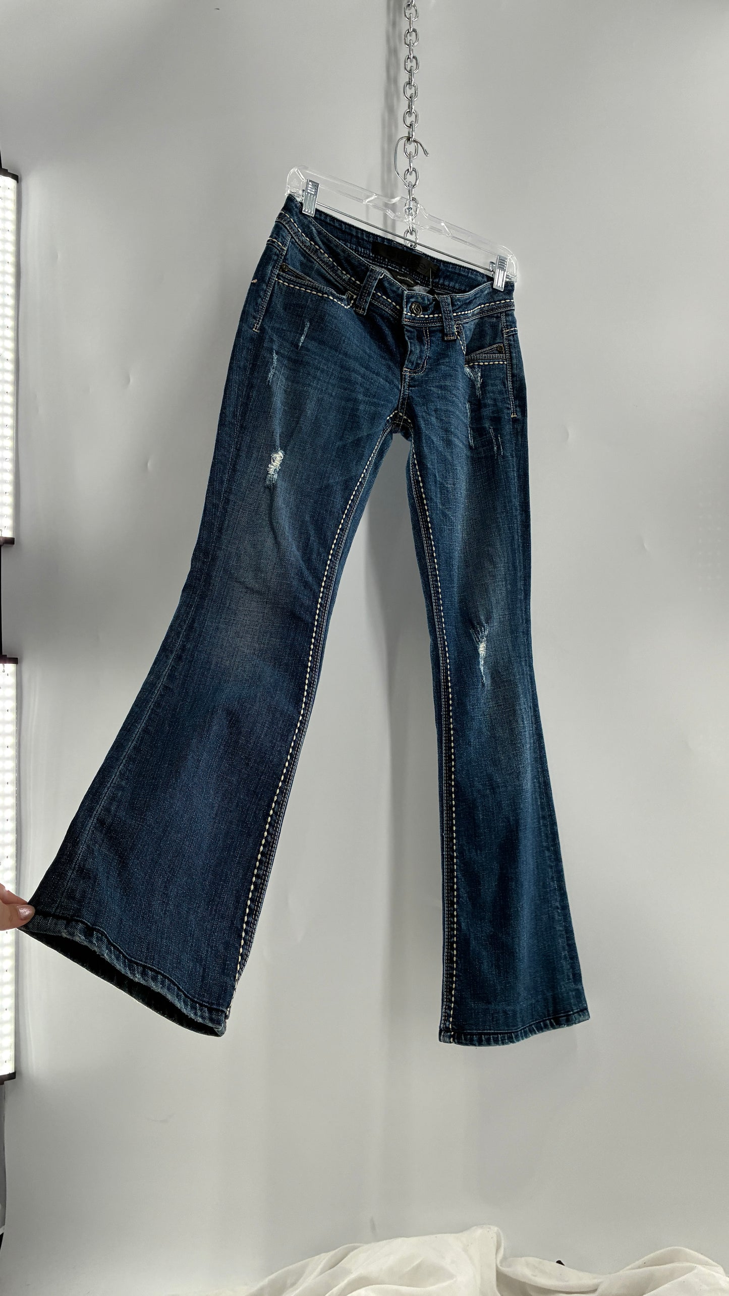 Vintage BEBE Low Rise Bootcut Jeans with Contrast Stitch (27)