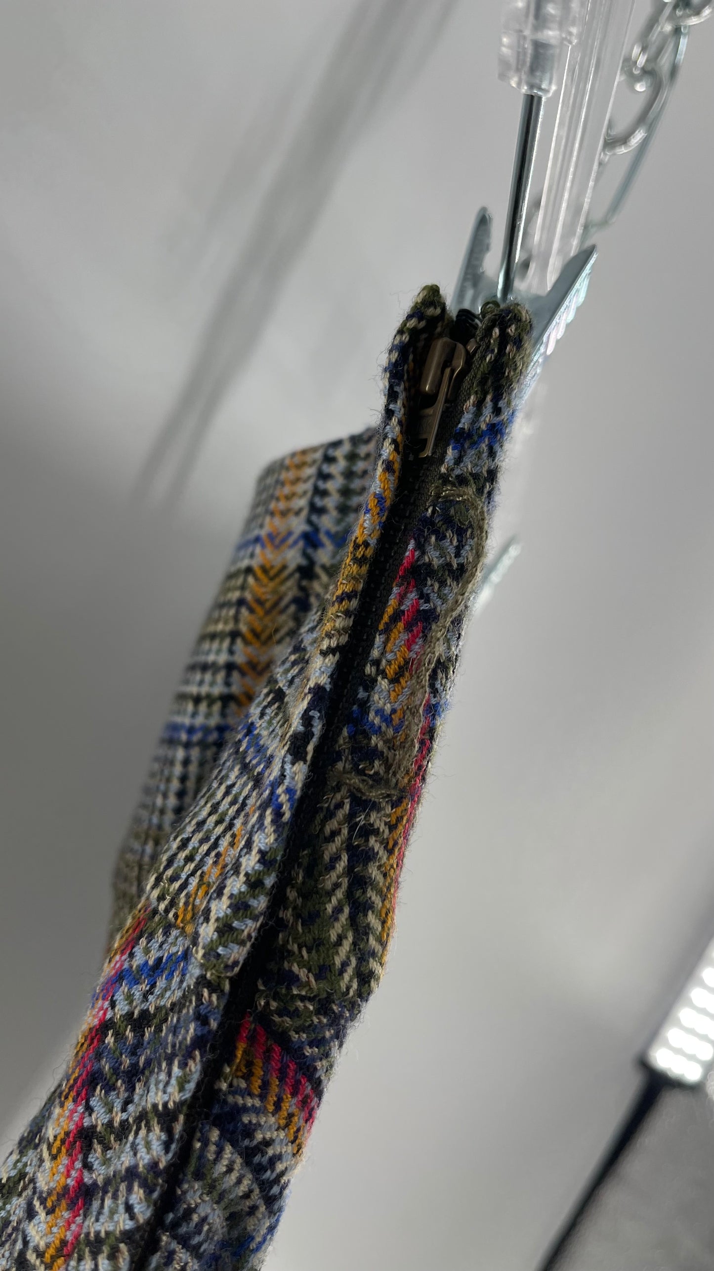 Elevenses 87% Wool Plaid Asymmetric Swirl Seam and Pleated Voluminous Hem (0)