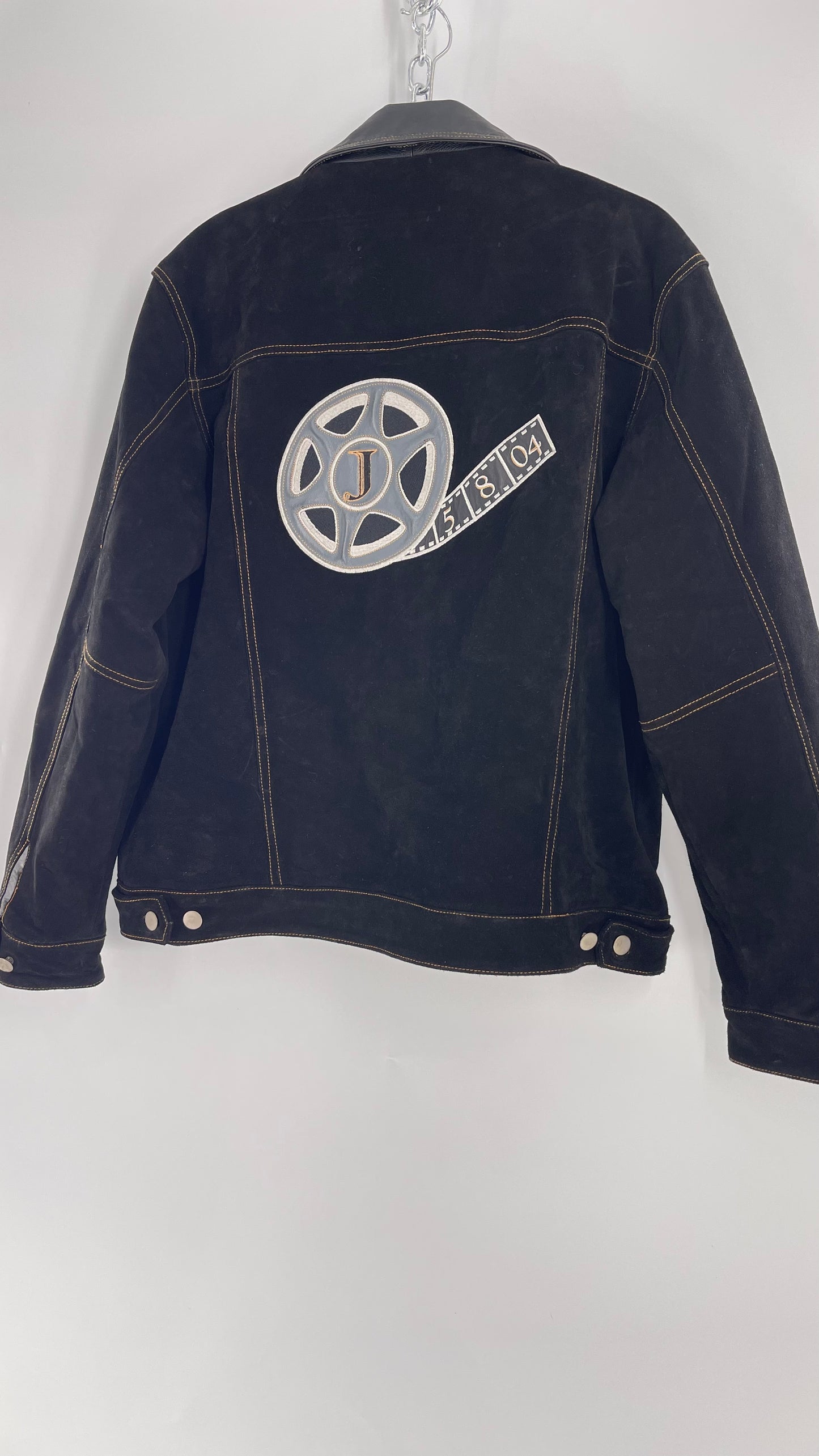 Vintage Extreme Black Suede Heavy Duty Cinematic Jacket (Medium)
