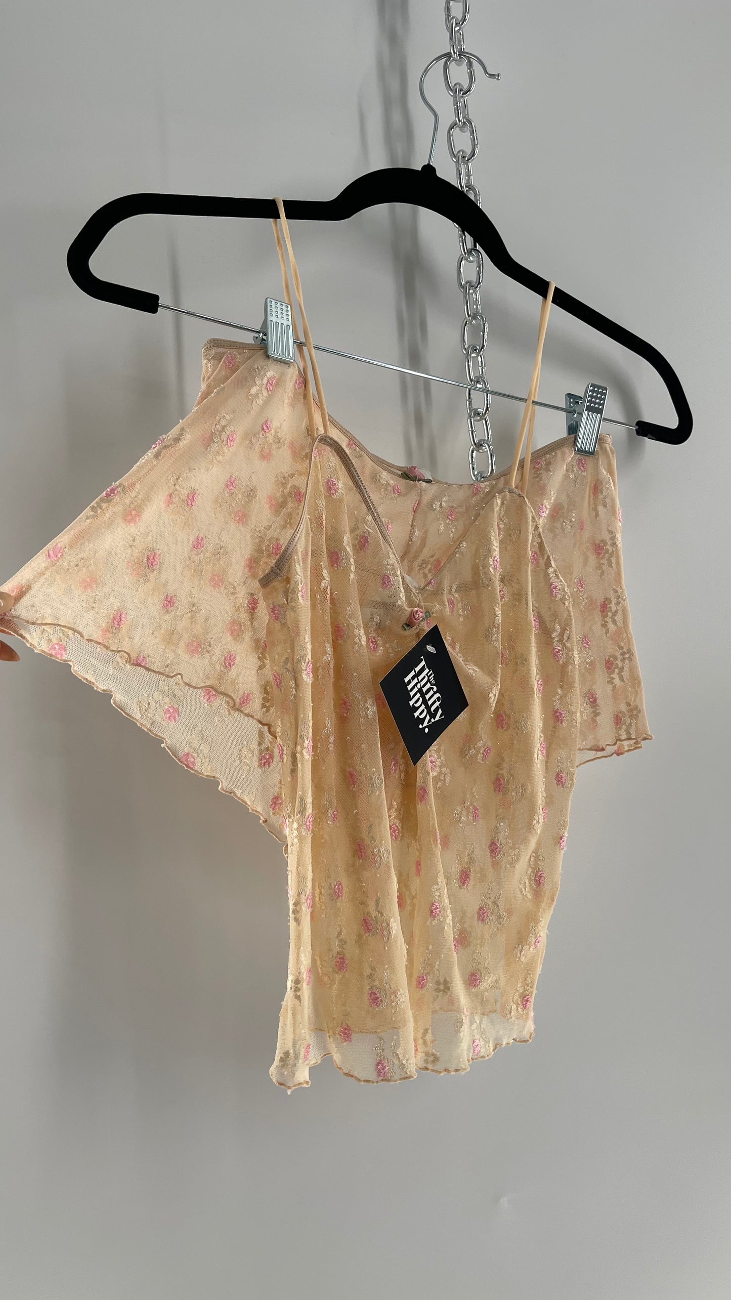 Vintage Secret Treasures Soft Rose Lace Tank and Shorts Set (Large)