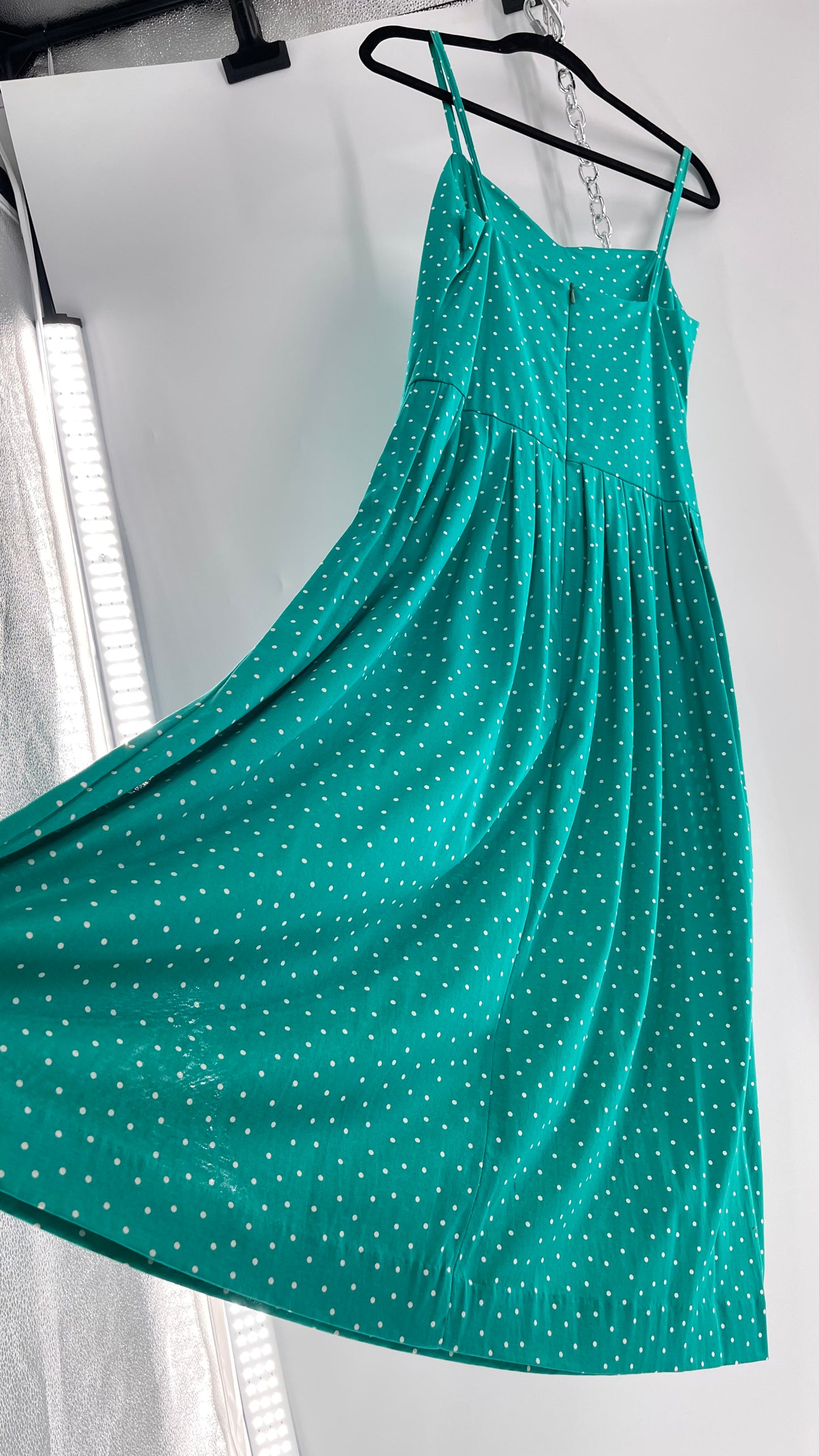 Vintage Laura Ashley Teal Polka Dot (8)
