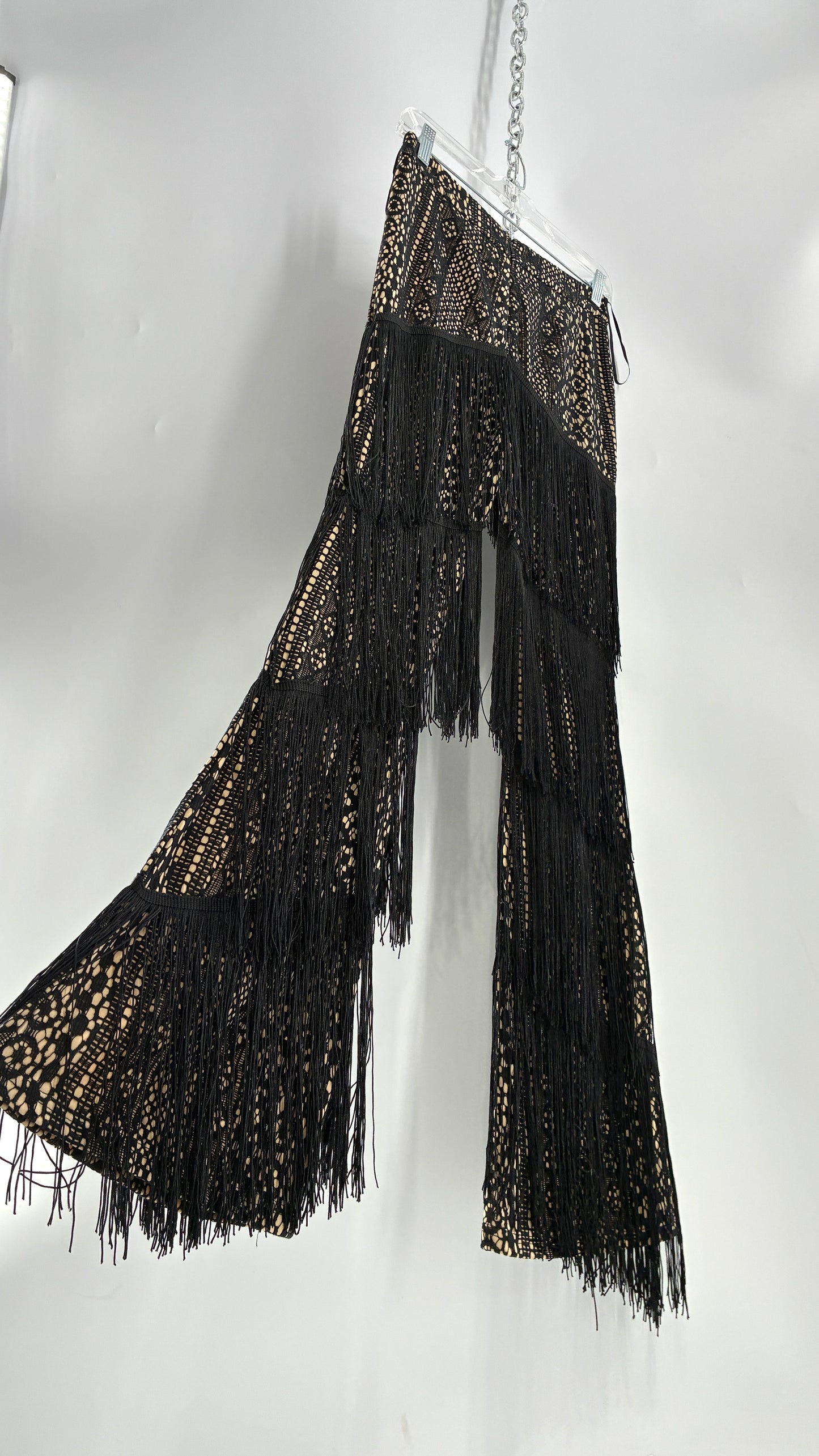 BANJUL Lace Kickflares Covered in Layers of Fringe (Small)