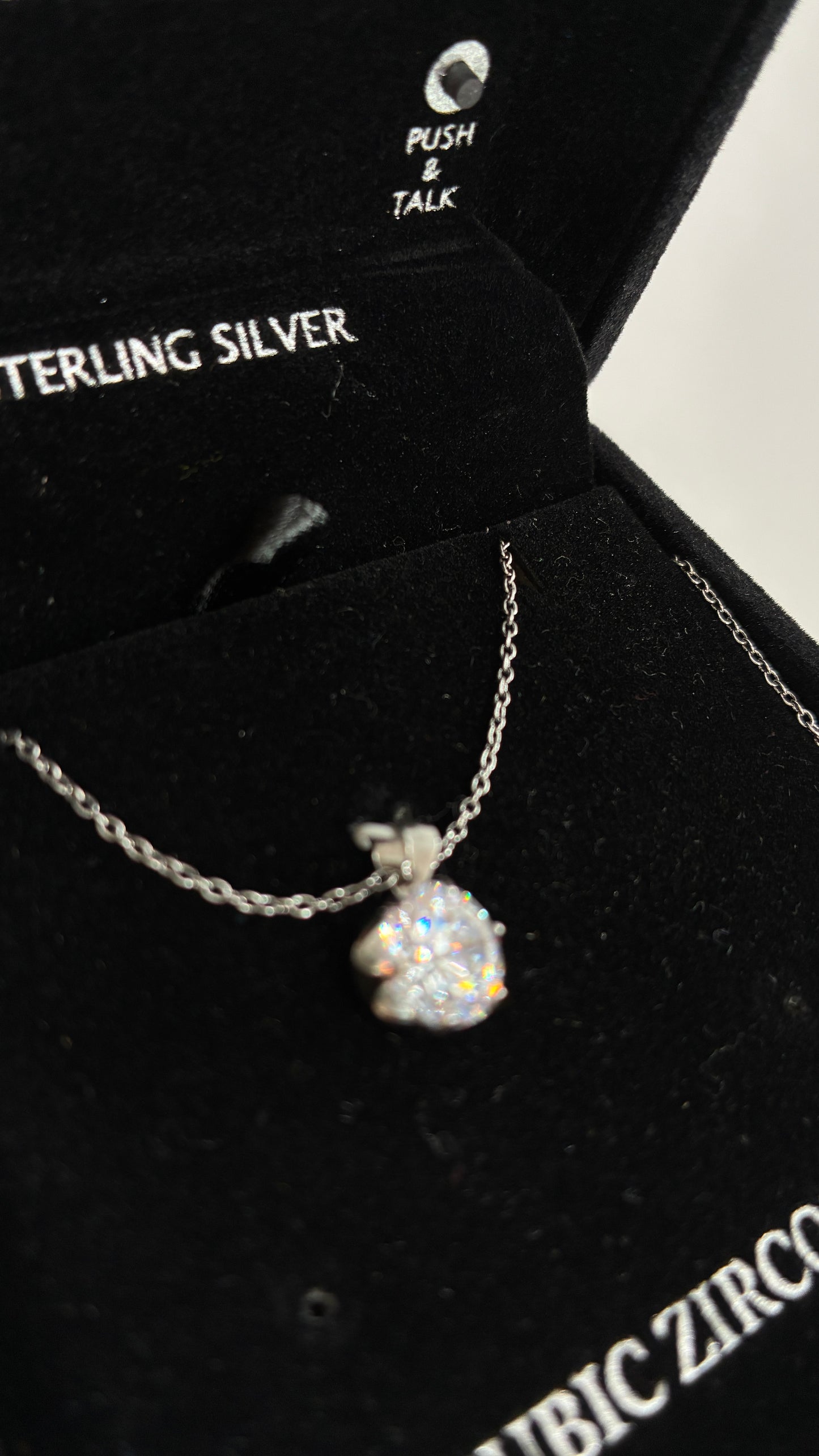 Gianni Bernini Sterling Silver Cubic Zirconia Pendant Necklace in Box