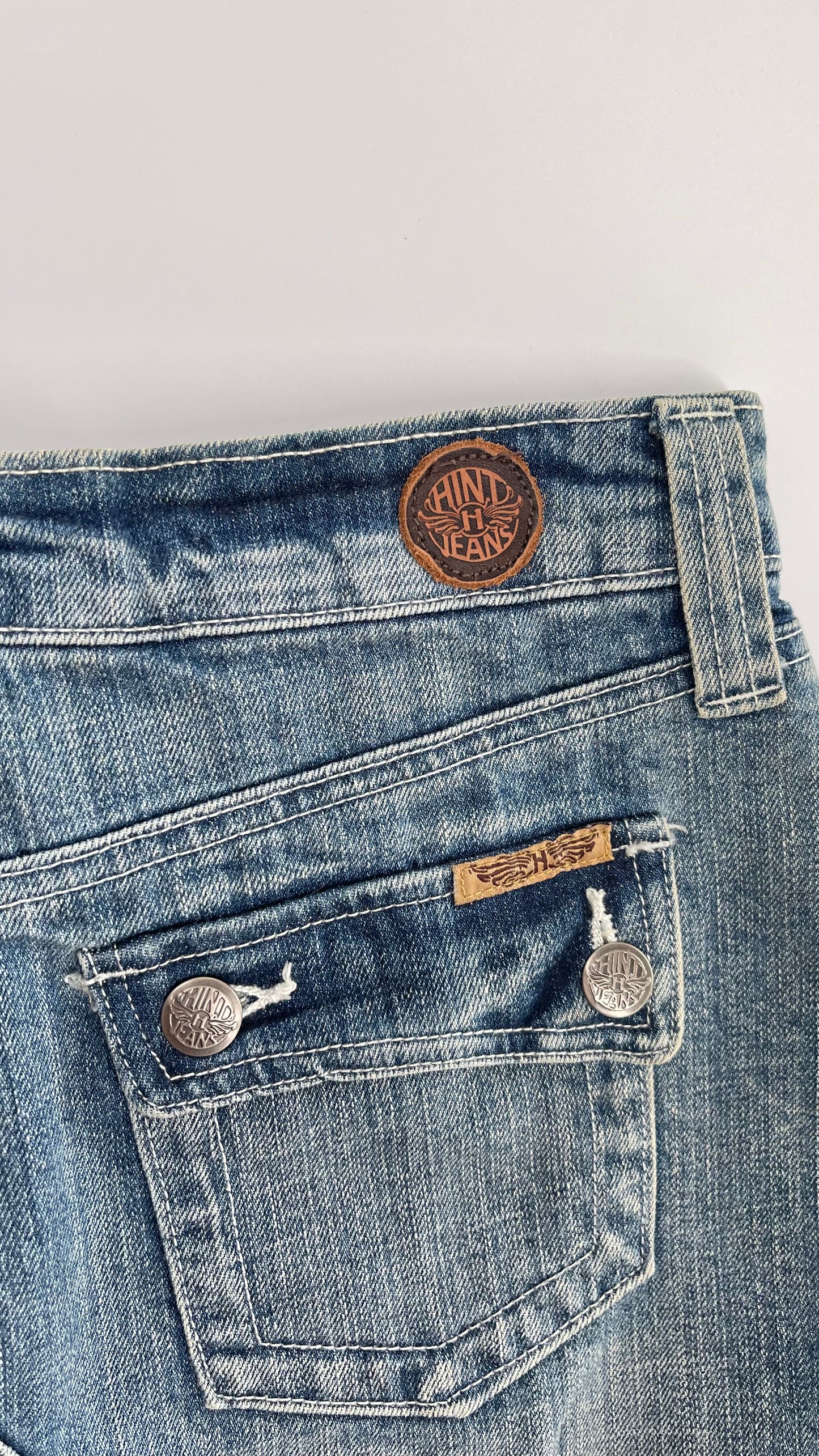 Vintage Hint Jeans Denim Skirt with Frayed Seams (1)