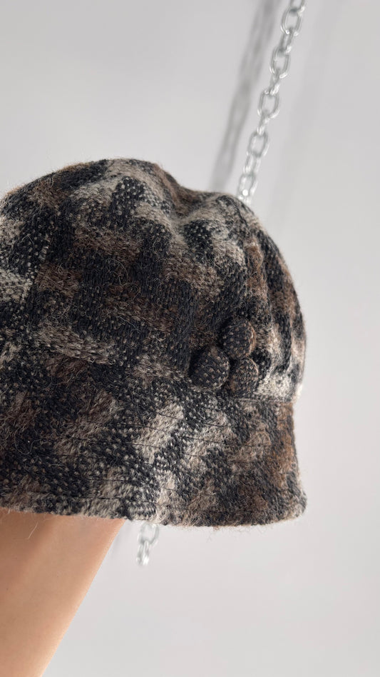 GIOVANNIO Vintage Nordstrom Plaid Bucket Hat with Metallic Underbrim