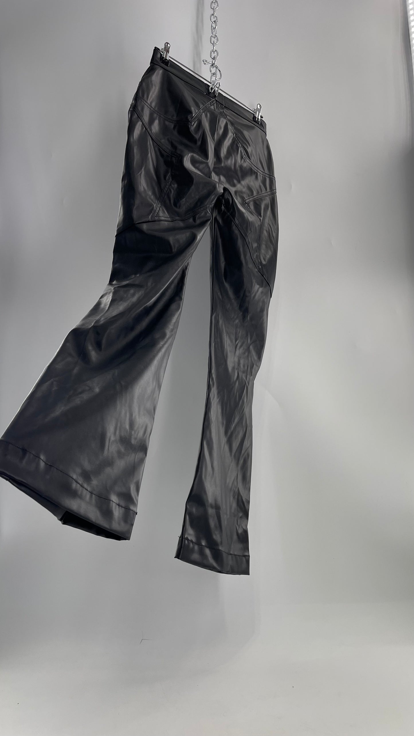 Revice Faux Leather Kick Flares with Star Bum (29)