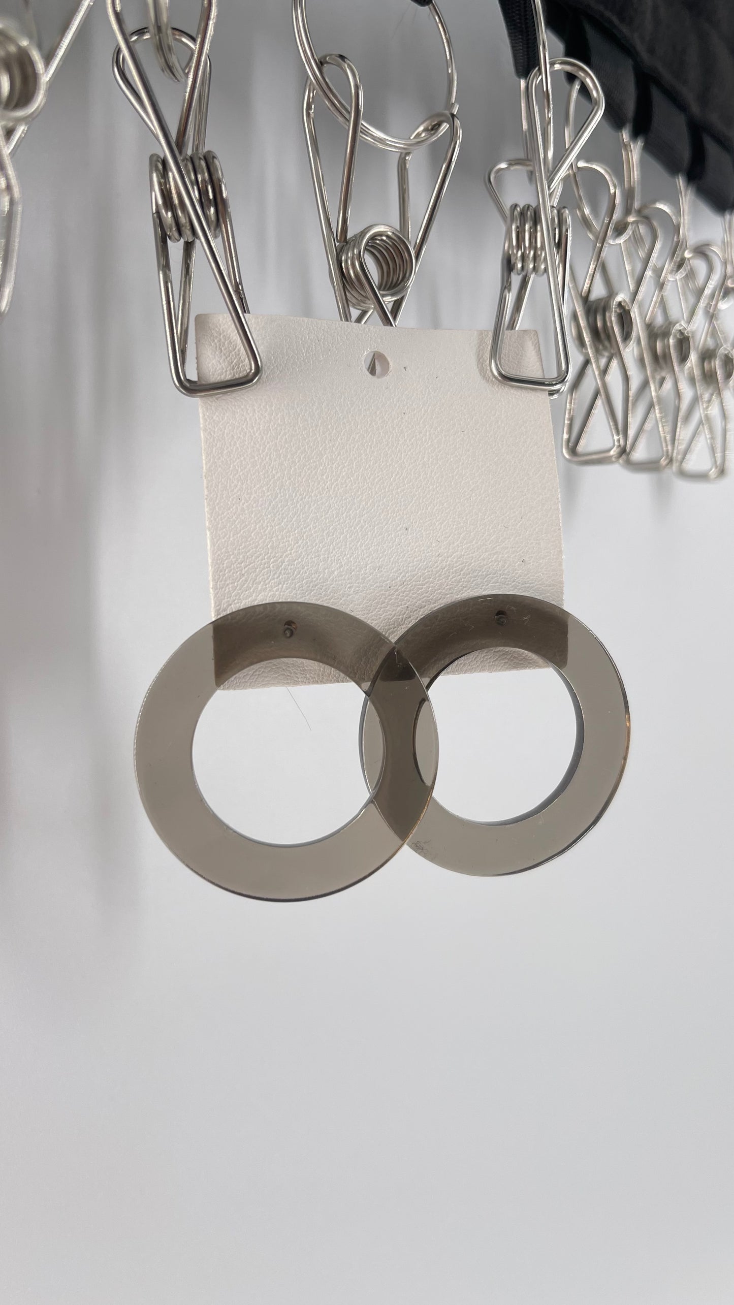 Free People Grey Transparent Circle Earrings