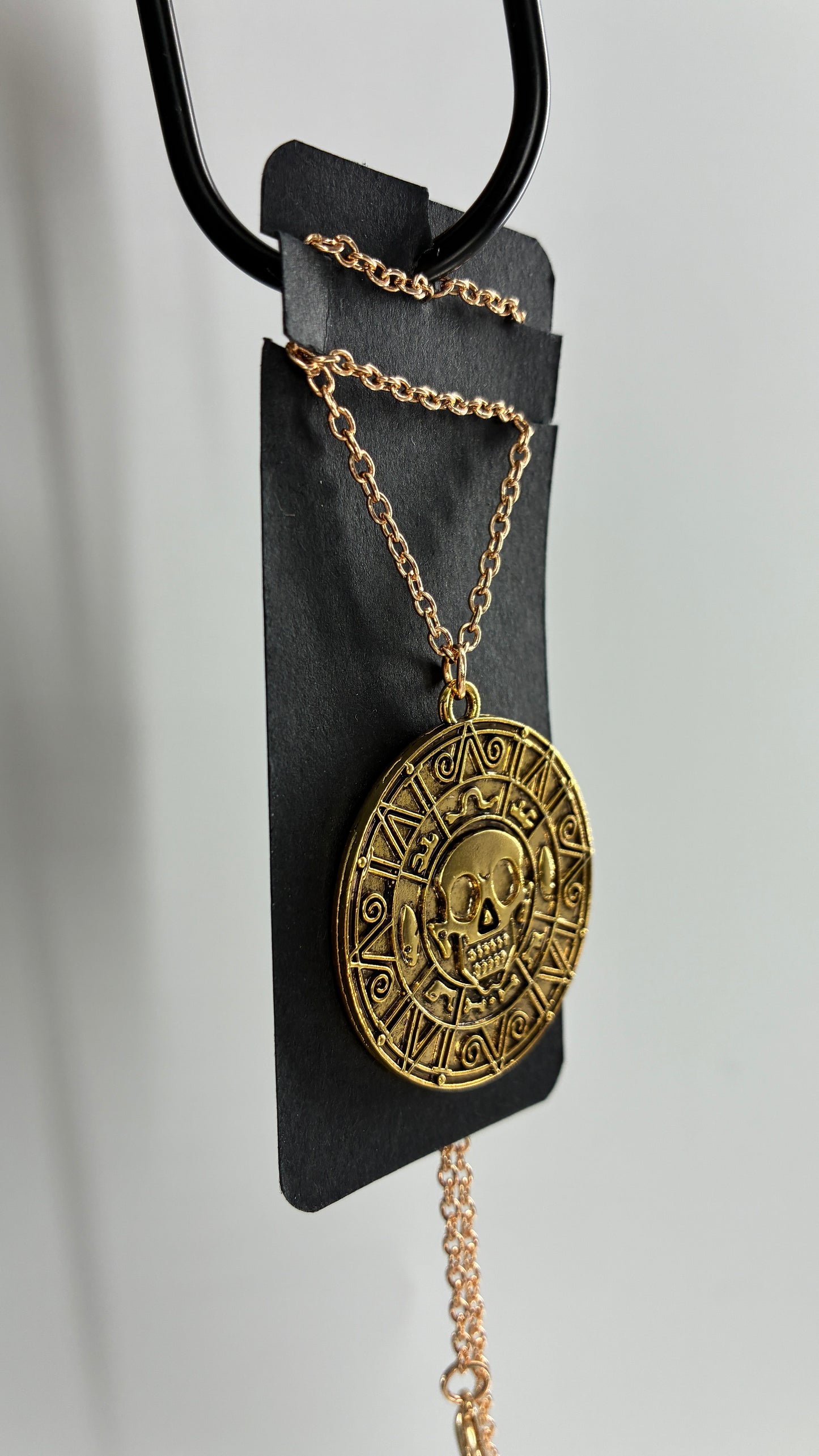Gold Embossed Skull Necklace