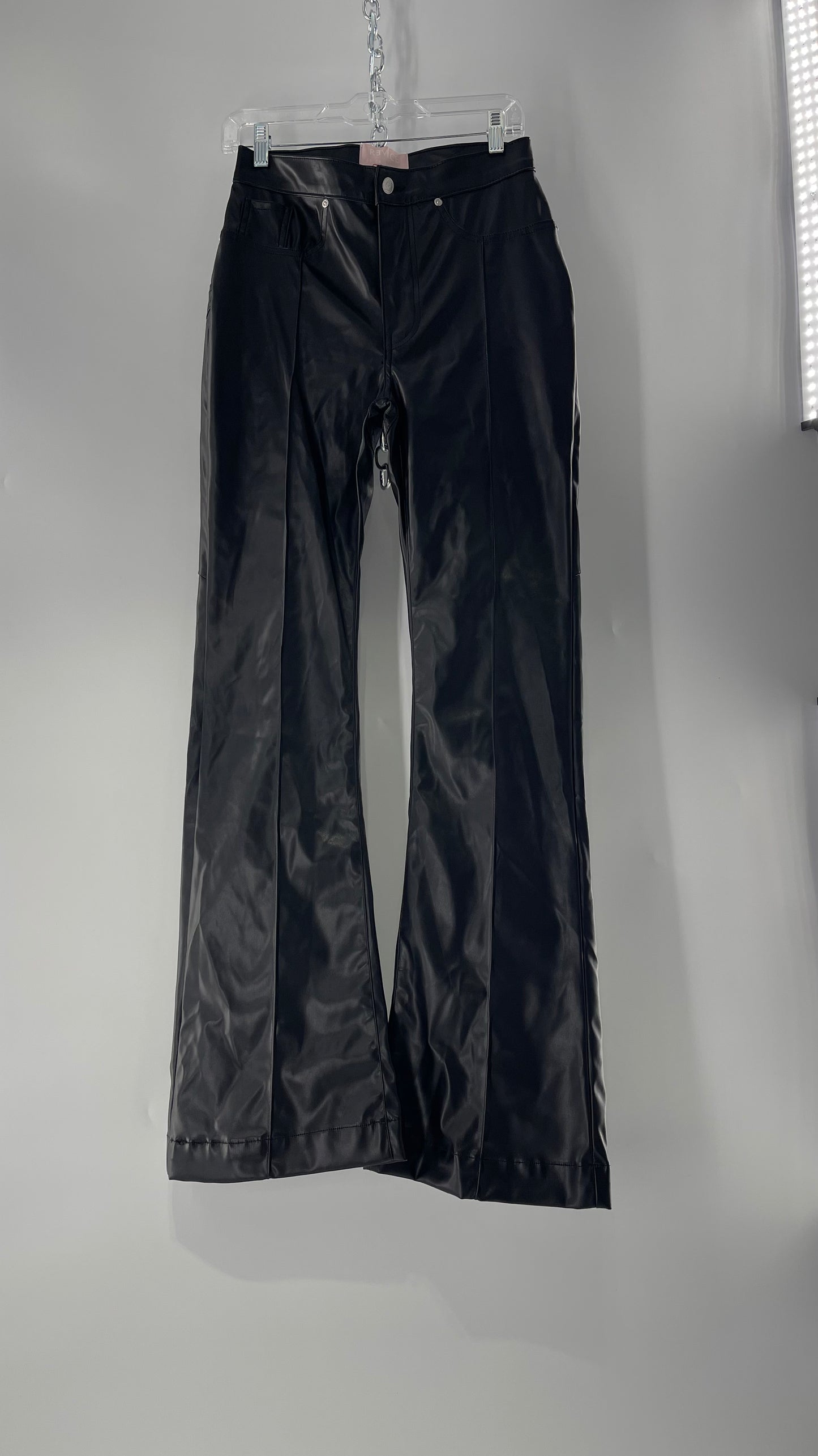 Revice Faux Leather Kick Flares with Star Bum (29)