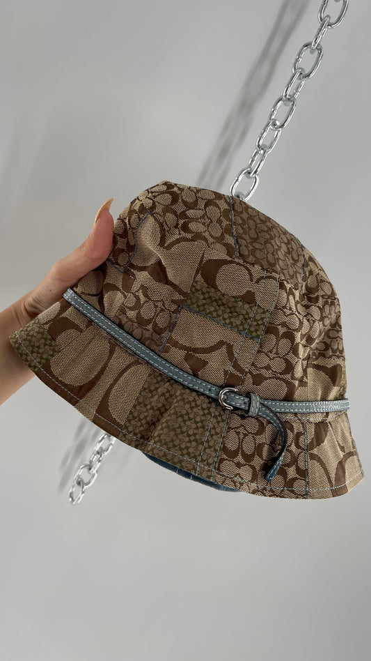 Vintage Coach Logo Patchwork Bucket Hat (Small)