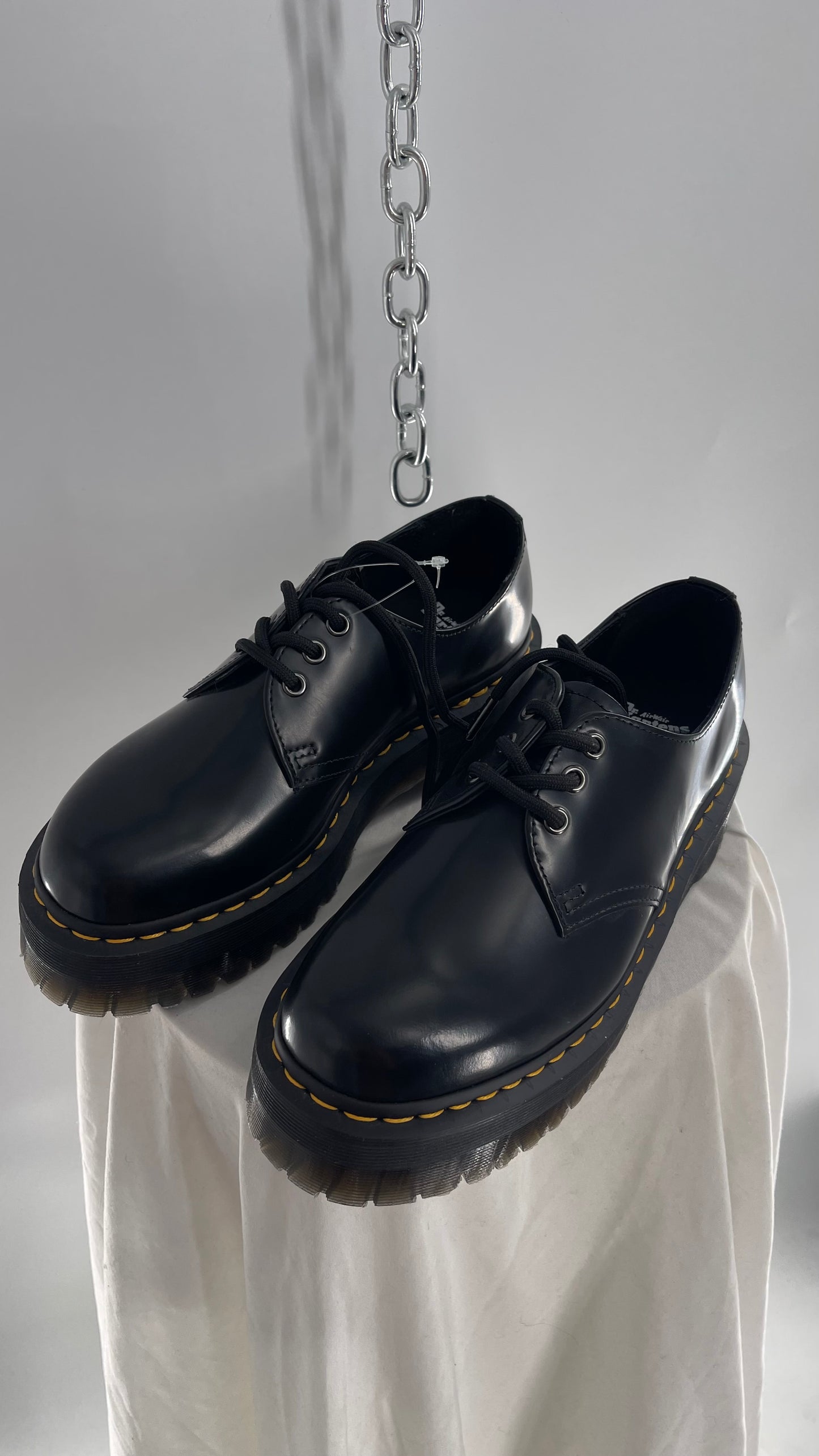 Dr.Martens Black Patent 1461 Quad li Leather Platform Oxfords (8.5L, 7.5M)