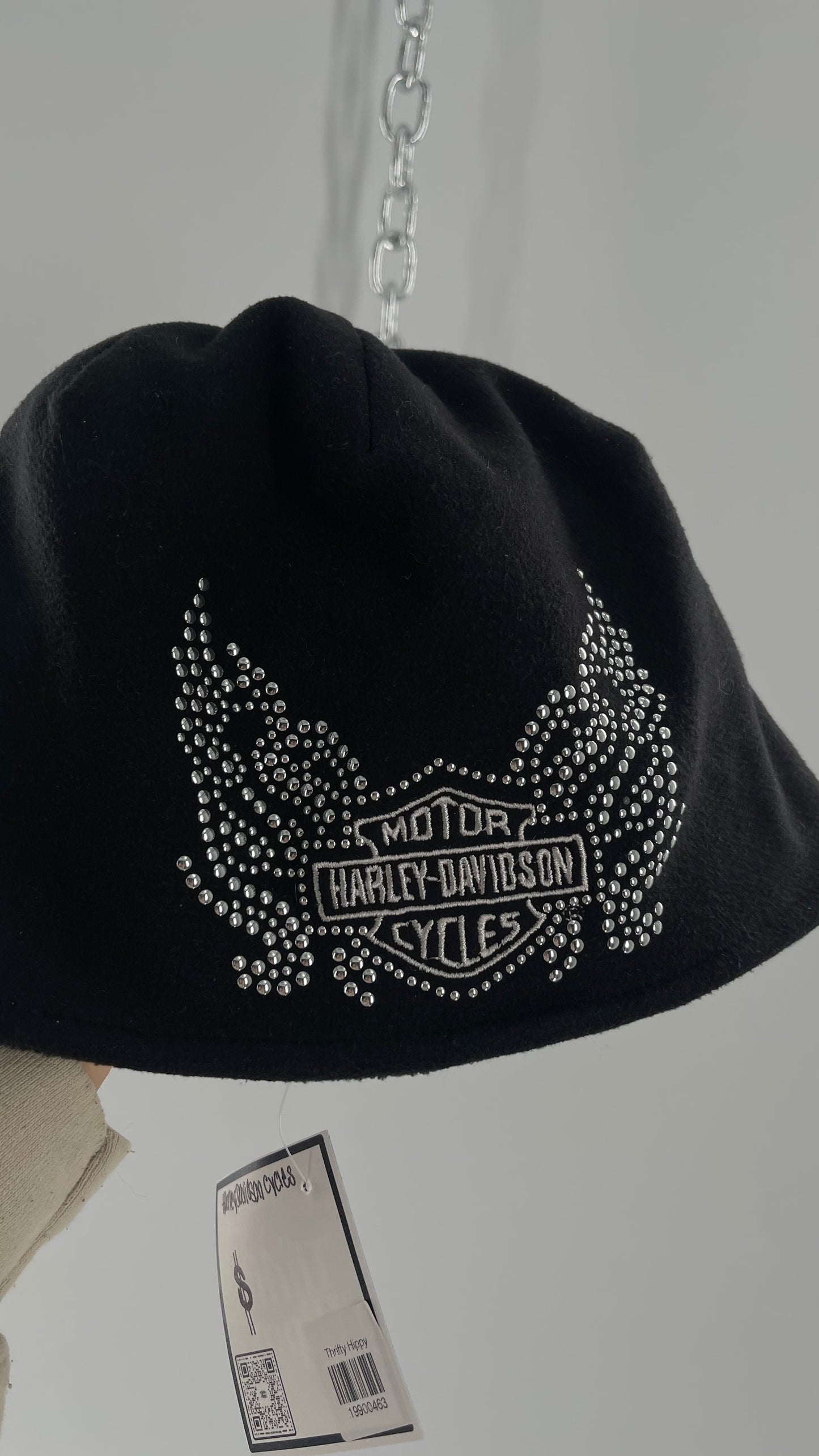Vintage Harley Davidson Studded Bedazzled Beanie