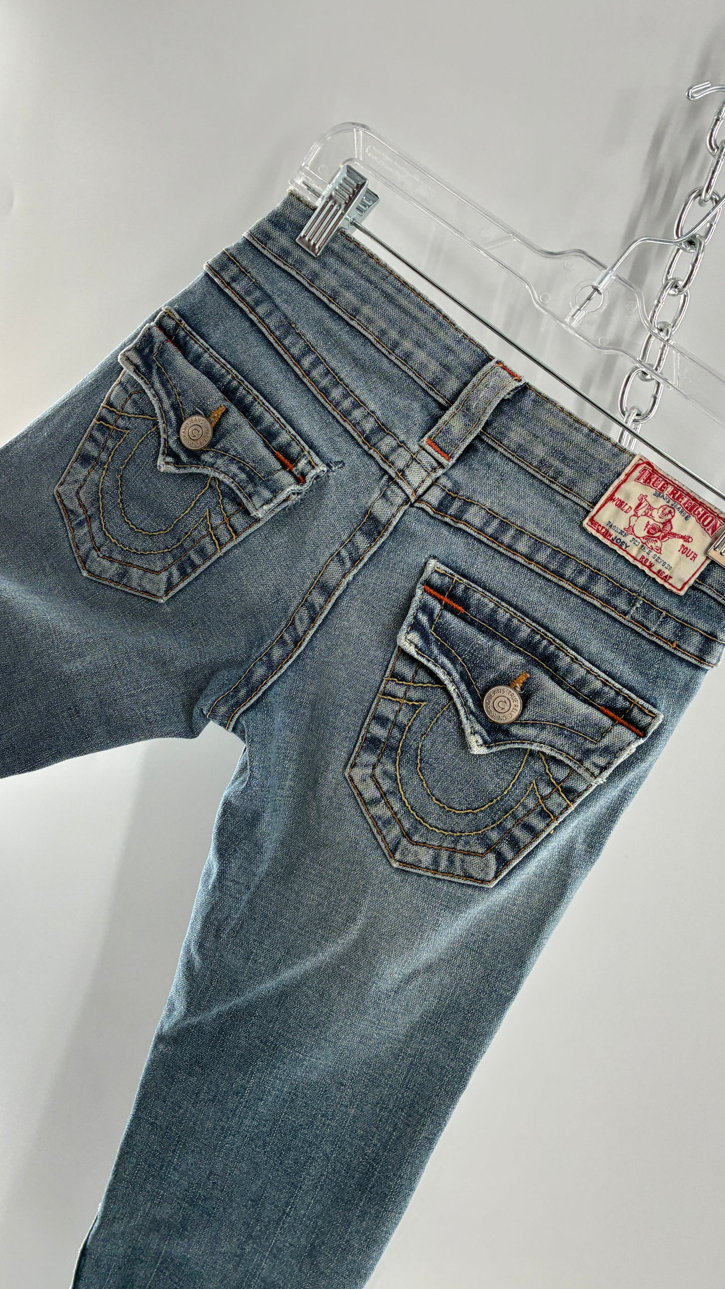 Vintage True Religion Light Wash, Low Rise Kick Flare Jeans (26)