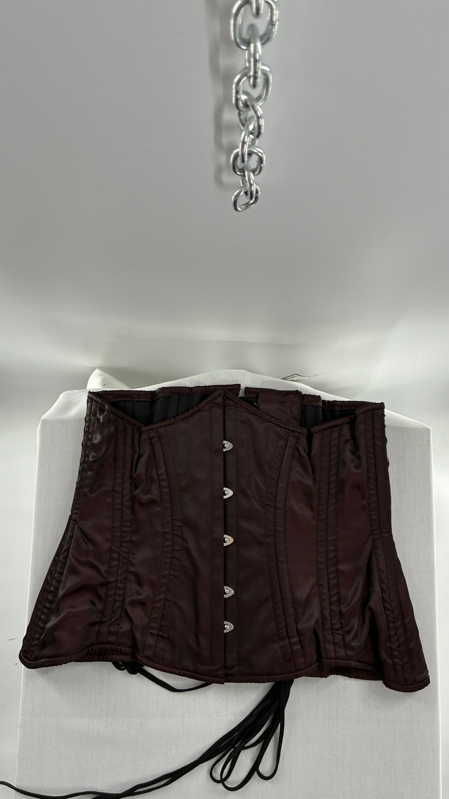Vintage ORCHARD CORSETS Heavy Duty Burgundy Brown Corset (30”)