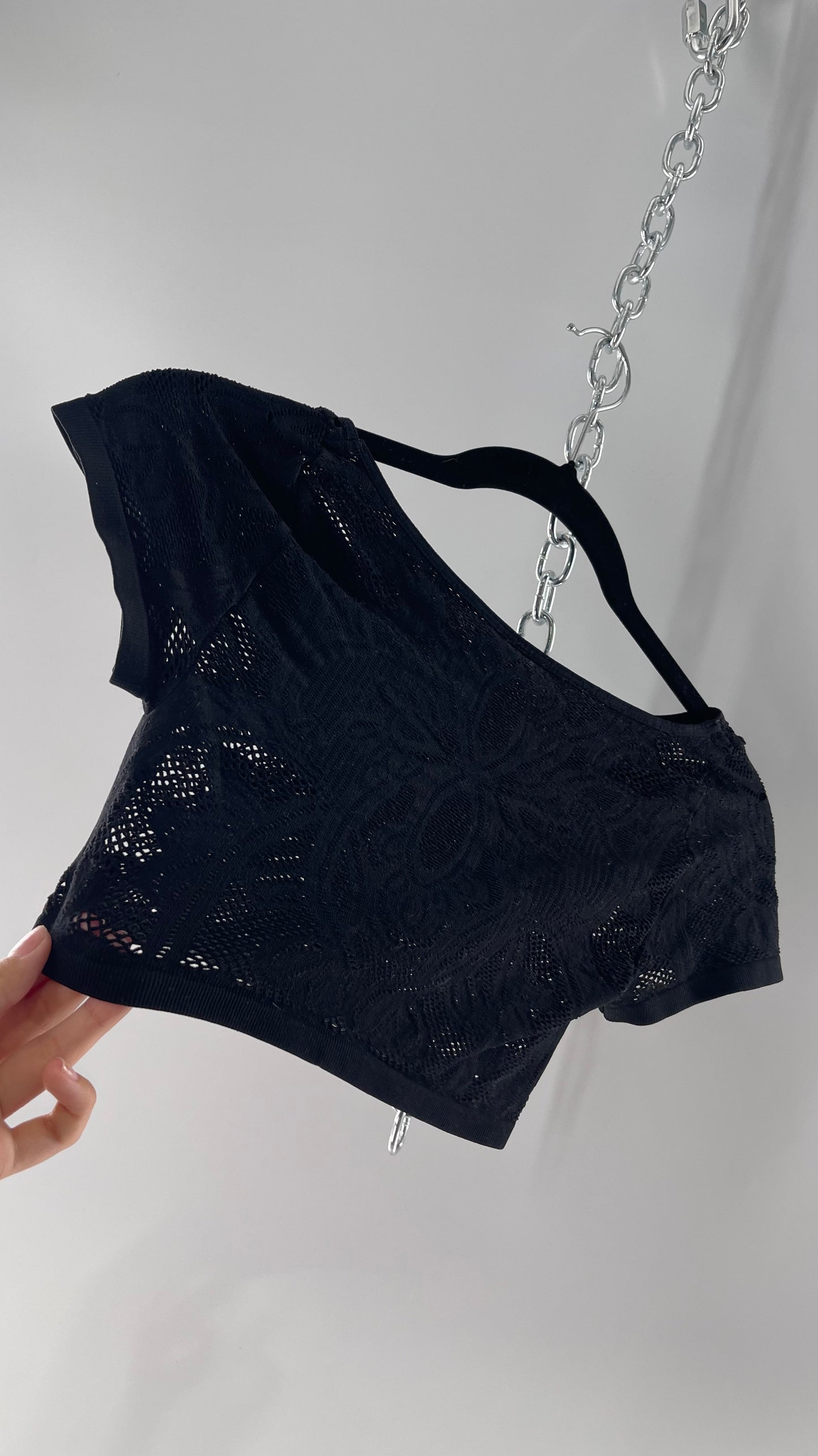 Intimately Free People Spandex Lace Cropped Short Sleeve (XS/S)