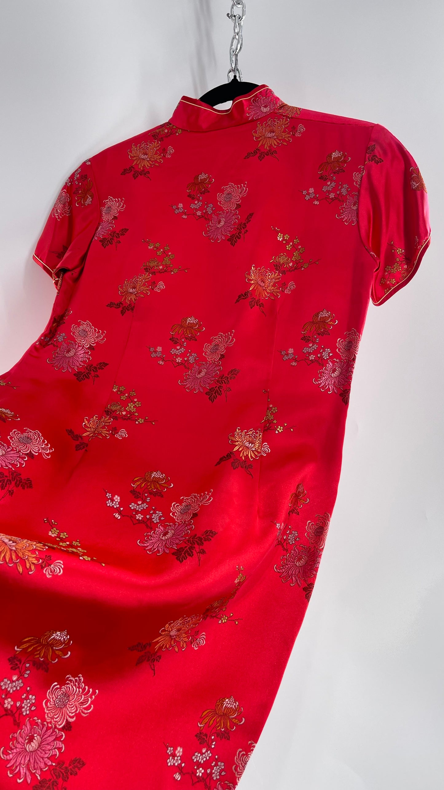 Vintage Golden Bee Silk Chinese QiPao (C) (36)