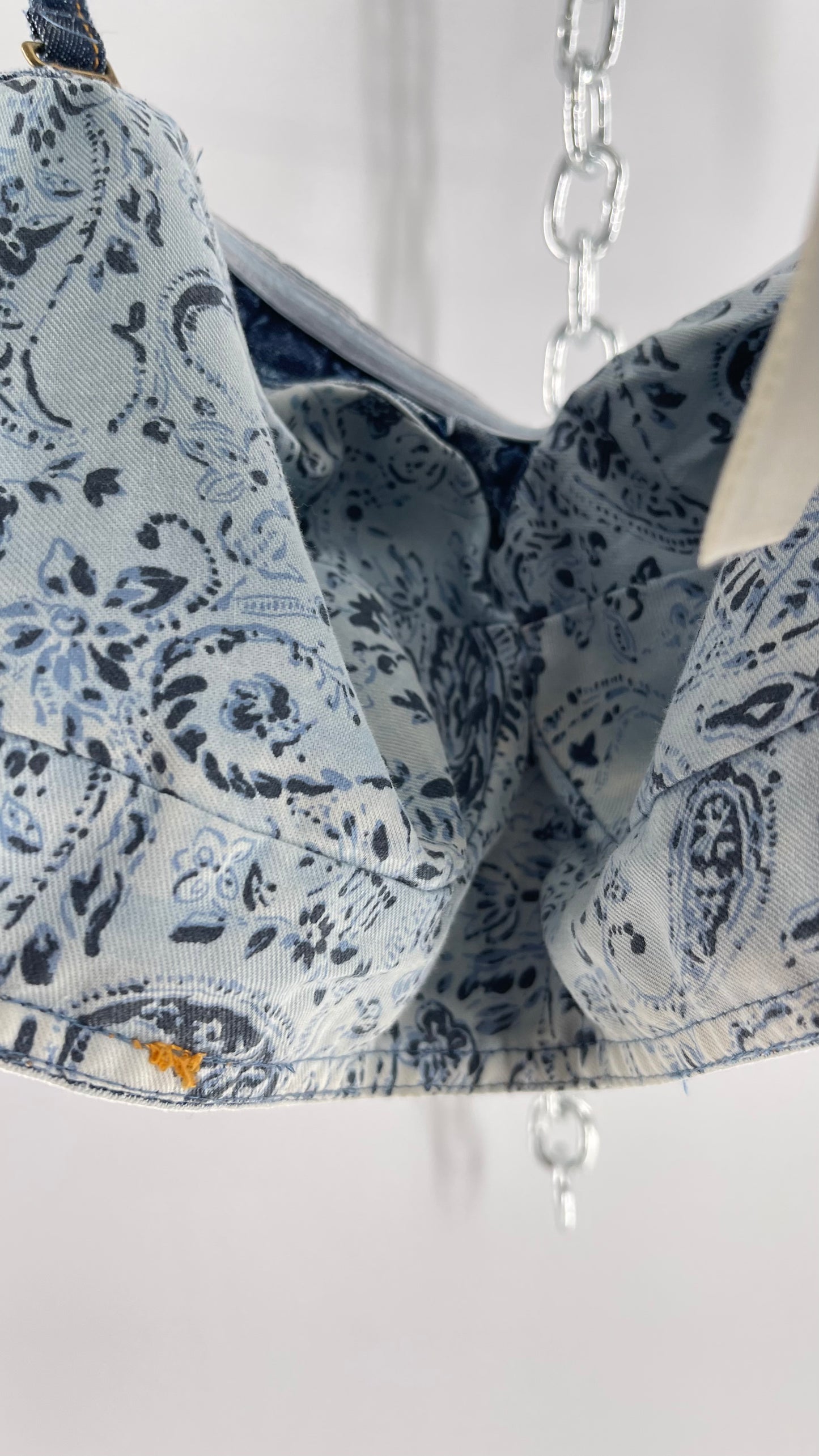 Pilcro Acid Wash Denim Bralette (Medium 6)