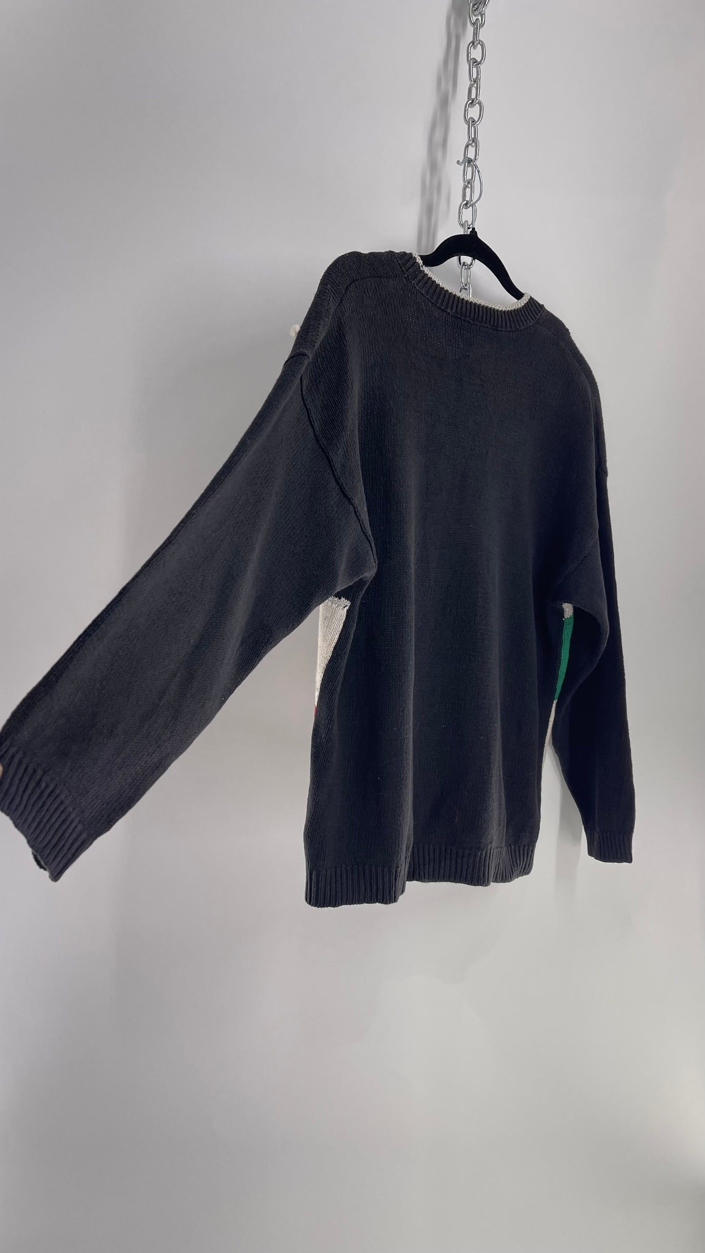 Vintage Urban Outfitters Renewal Snow Covered Homes Cardigan with Tags Attached (Medium)