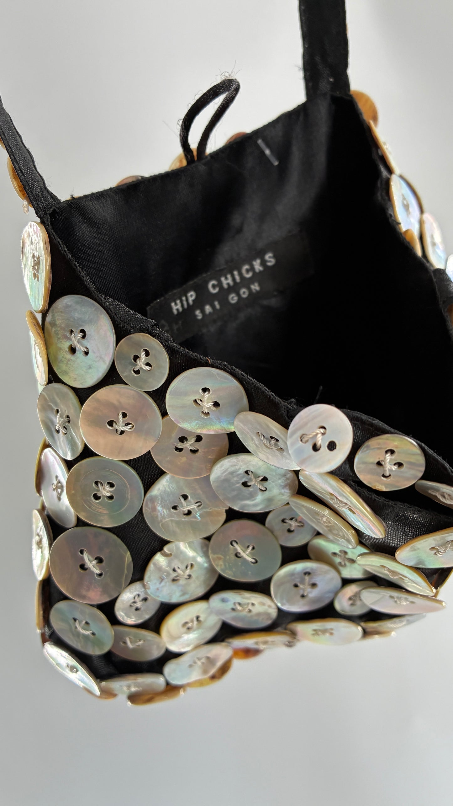 Vintage HIP CHICKS SAIGON Button Itty Bitty Bag