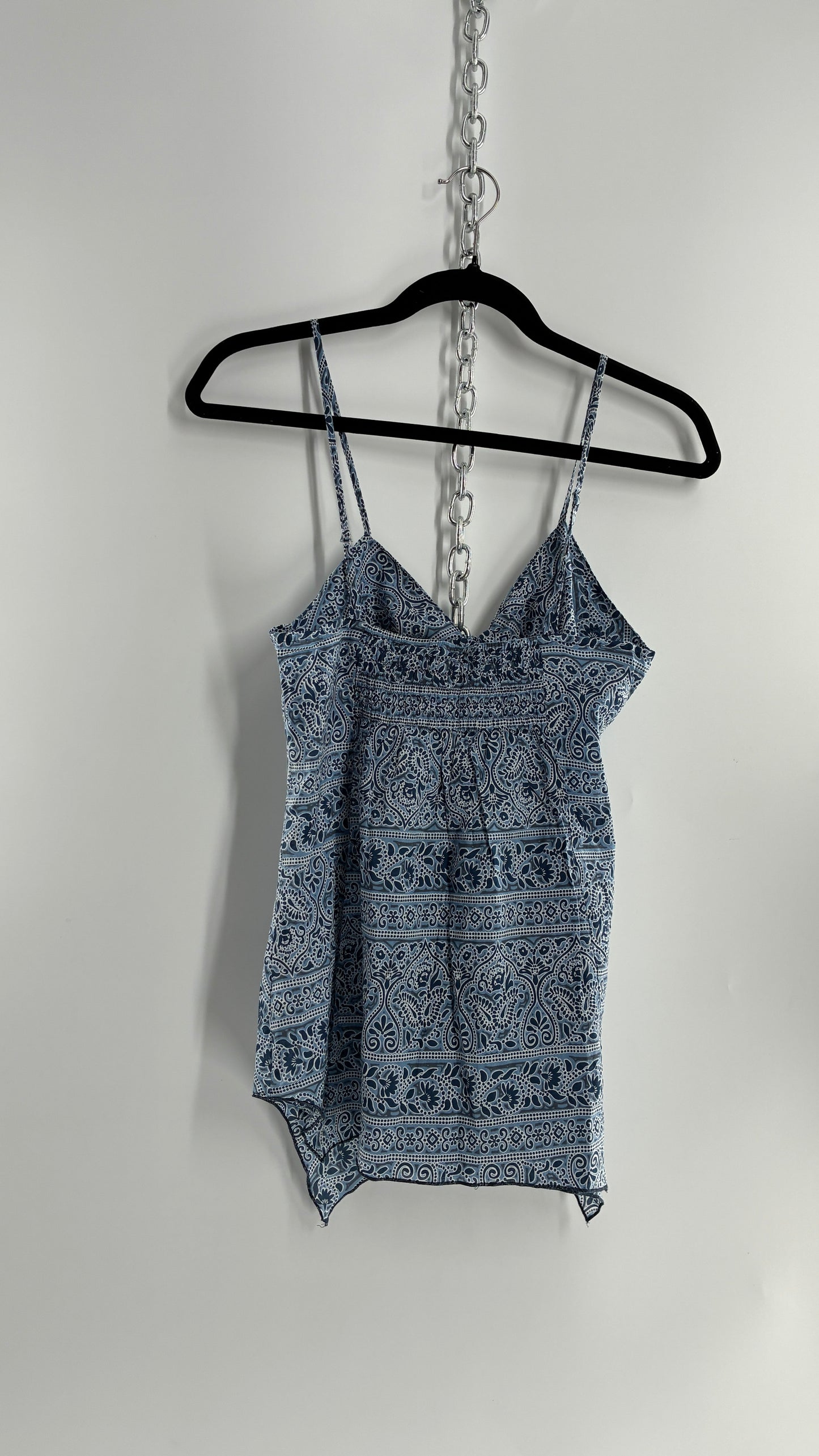 Vintage 100% Cotton Handkerchief Blue Bandana Style Camisole (2)