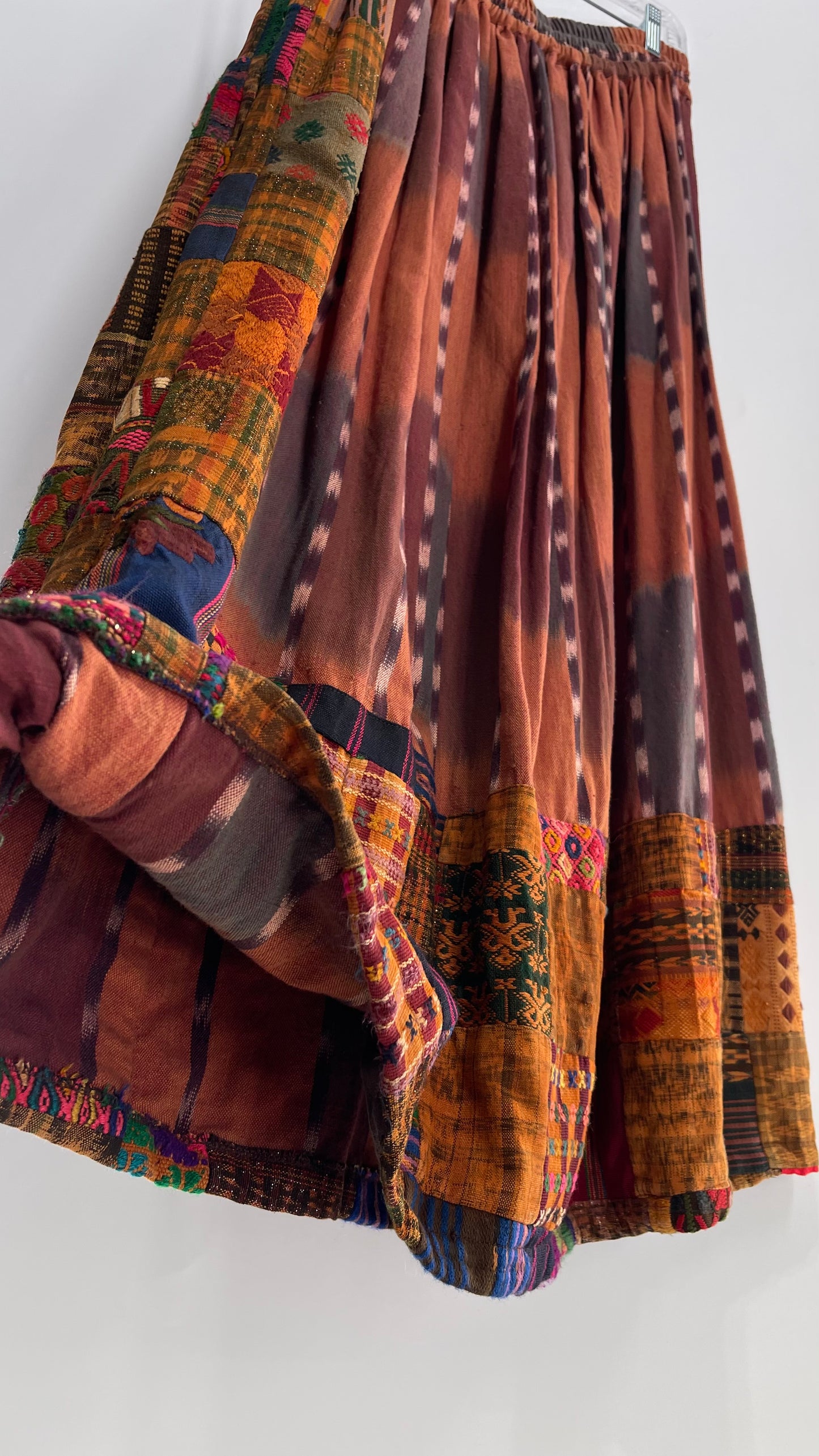 Laise Adzer Vintage Heavily Embroidered, Linen Patchwork Set (M/L)