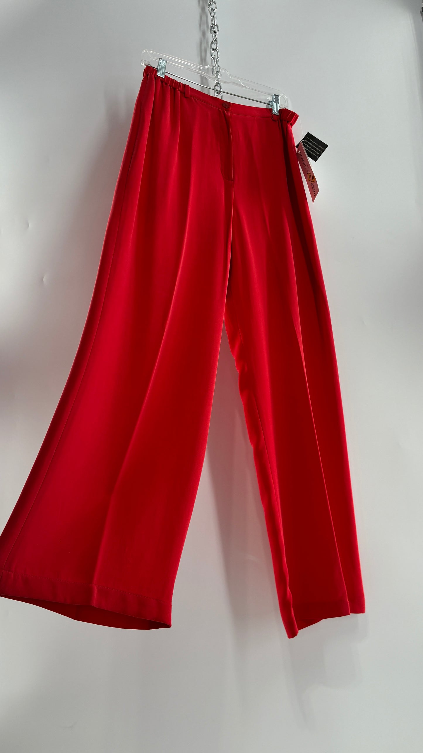 Vintage Josephine Chaus Cayenne 100% Silk Power Blazer and Wide Leg Trouser Set (12)