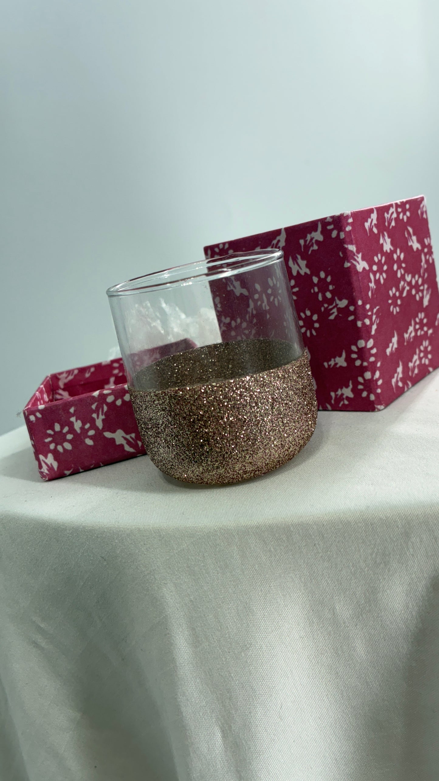 Free People Candle Holder or Small Glass Dipped in Glitter