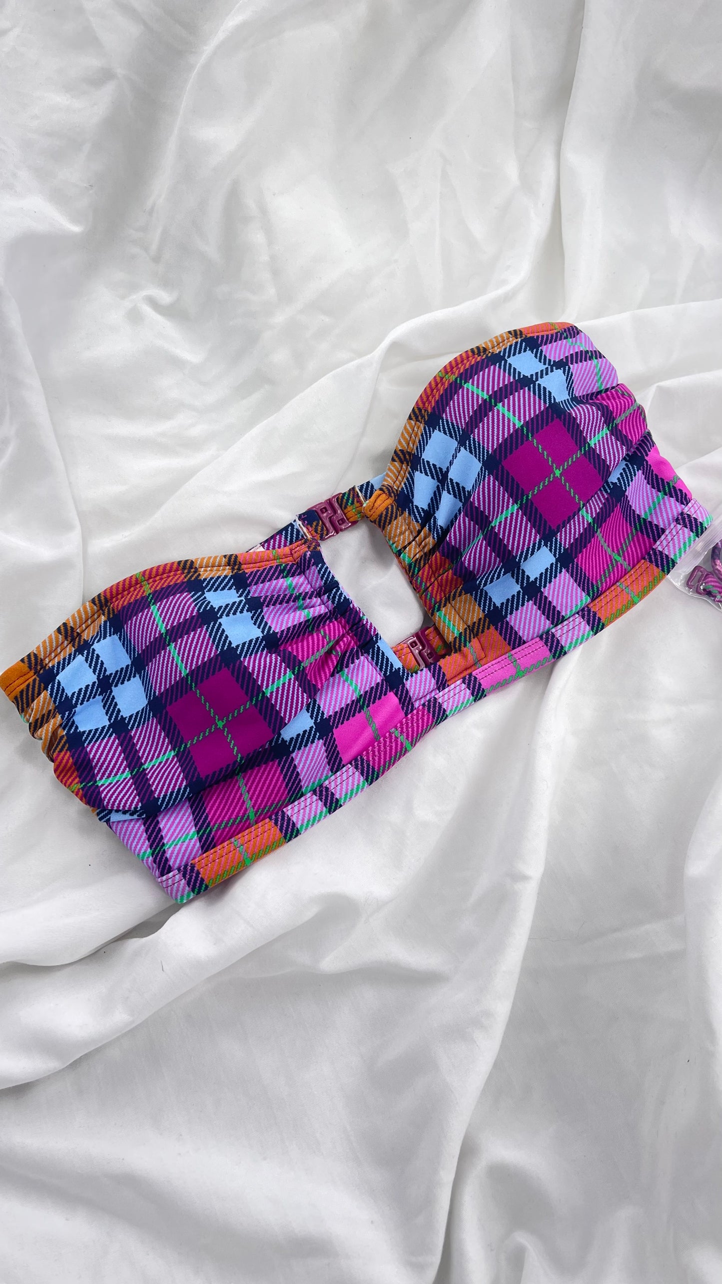 Urban Outfitters Out From Under Plaid Swim Top (Small)