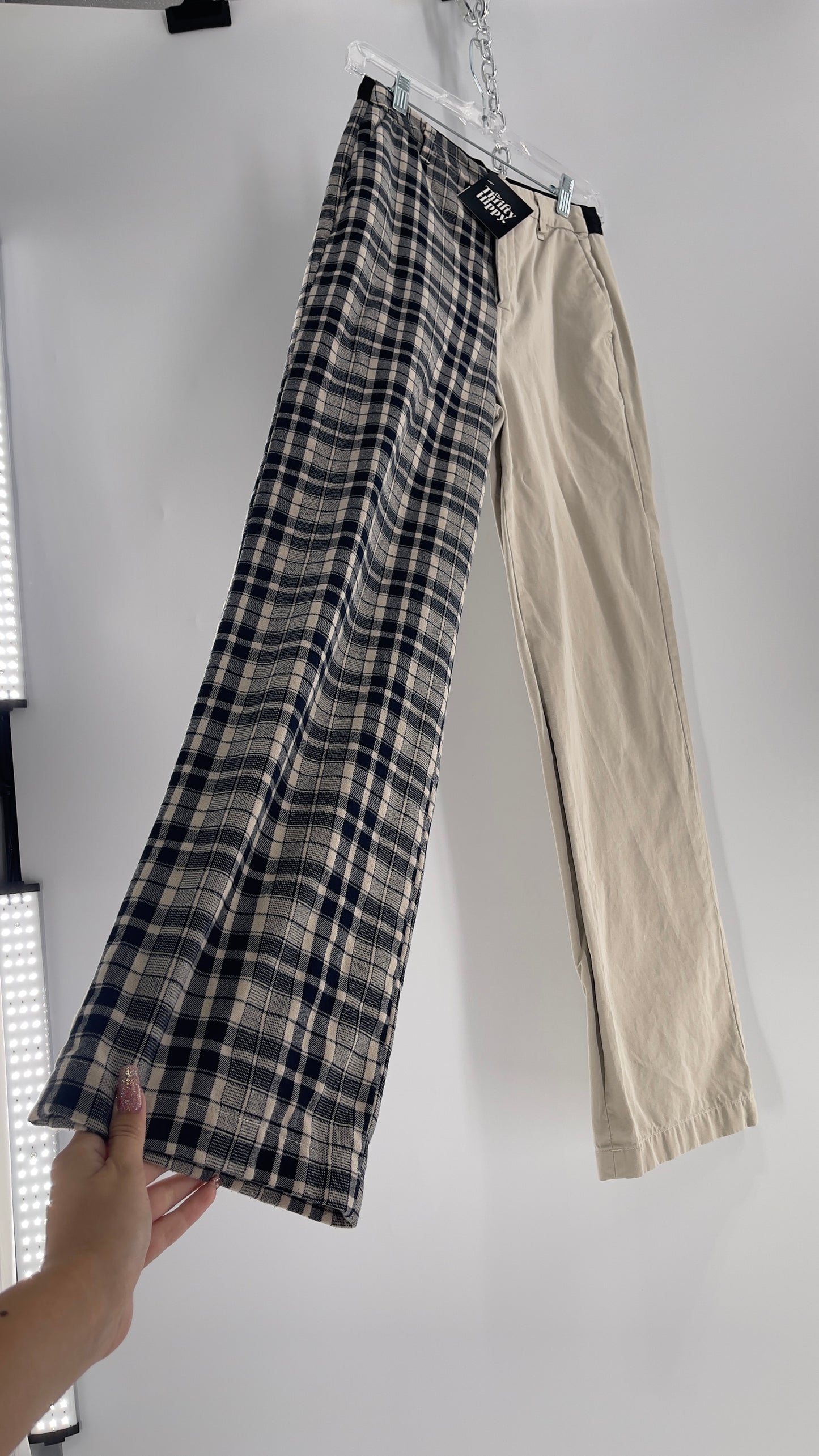 Blue Revival Coffee Break Plaid Khaki Combo Reworked Trouser (25)