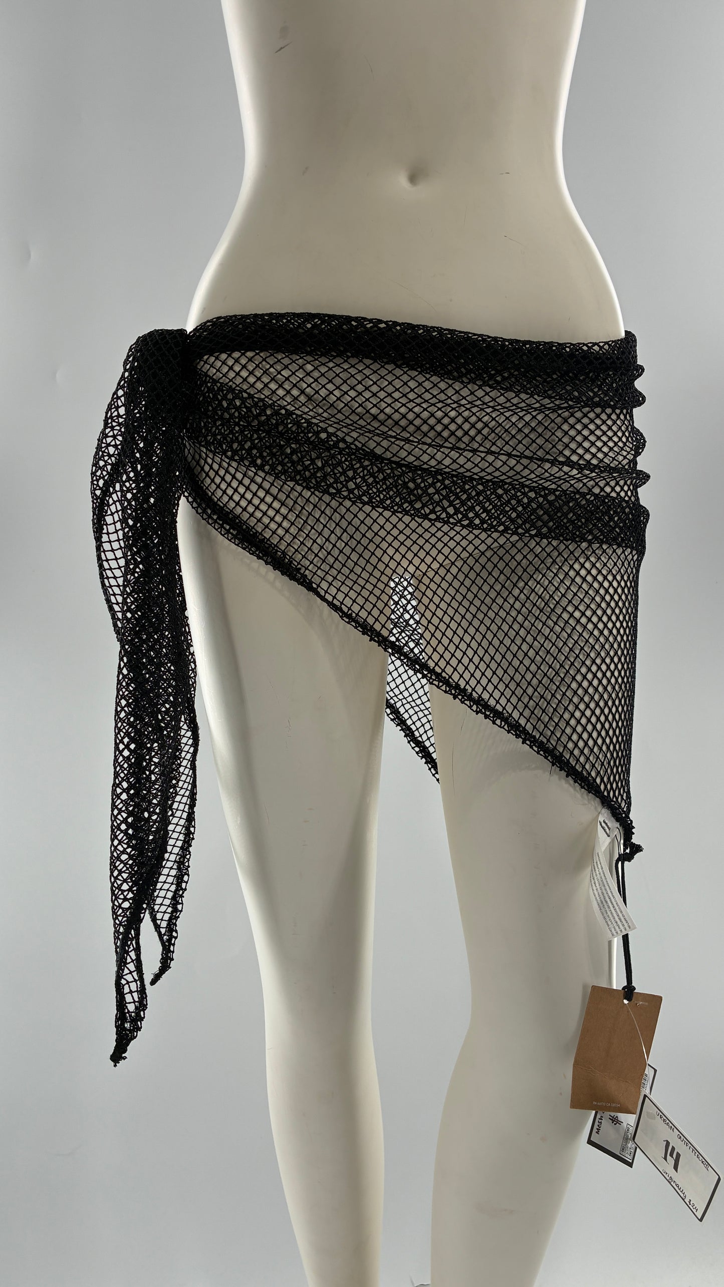 Urban Outfitters Black Mesh Sarong with Tags Attached