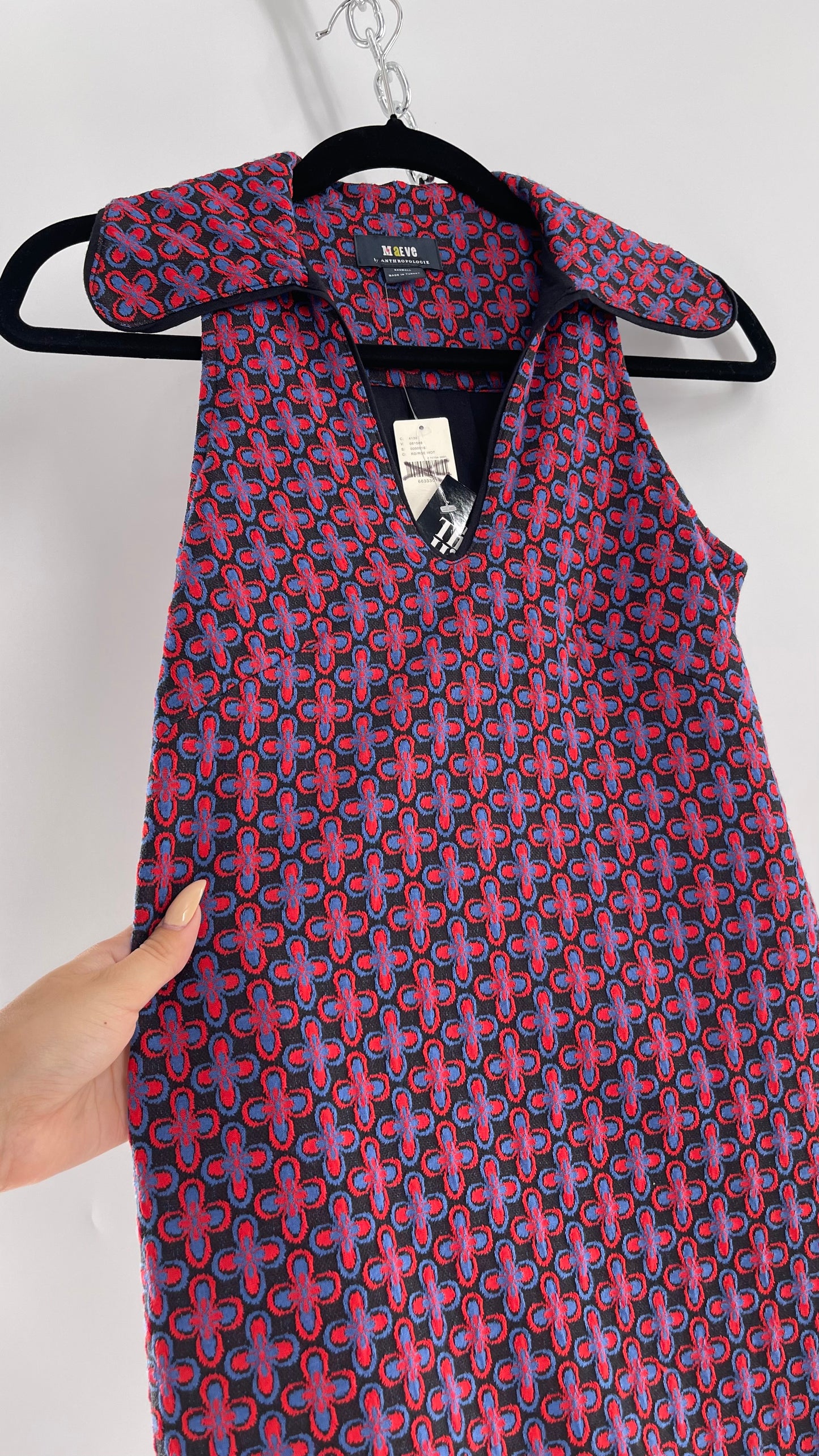 Maeve Anthropologie 1970s Retro Collared Tunic Mini Dress (XXS)