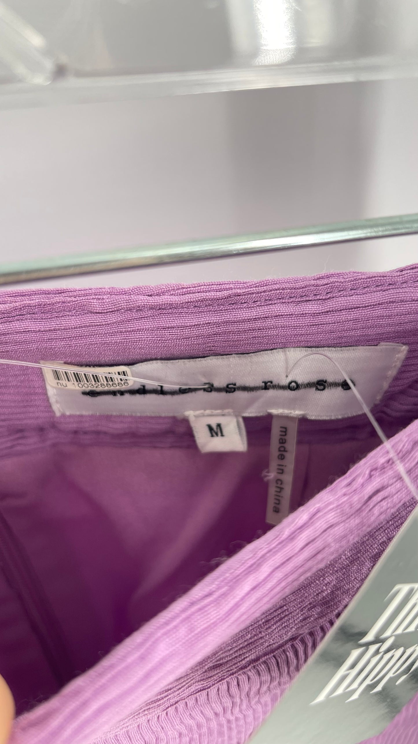 Endless Rose Anthropologie Lavender Crimped/Textured Midi Skirt (Medium)
